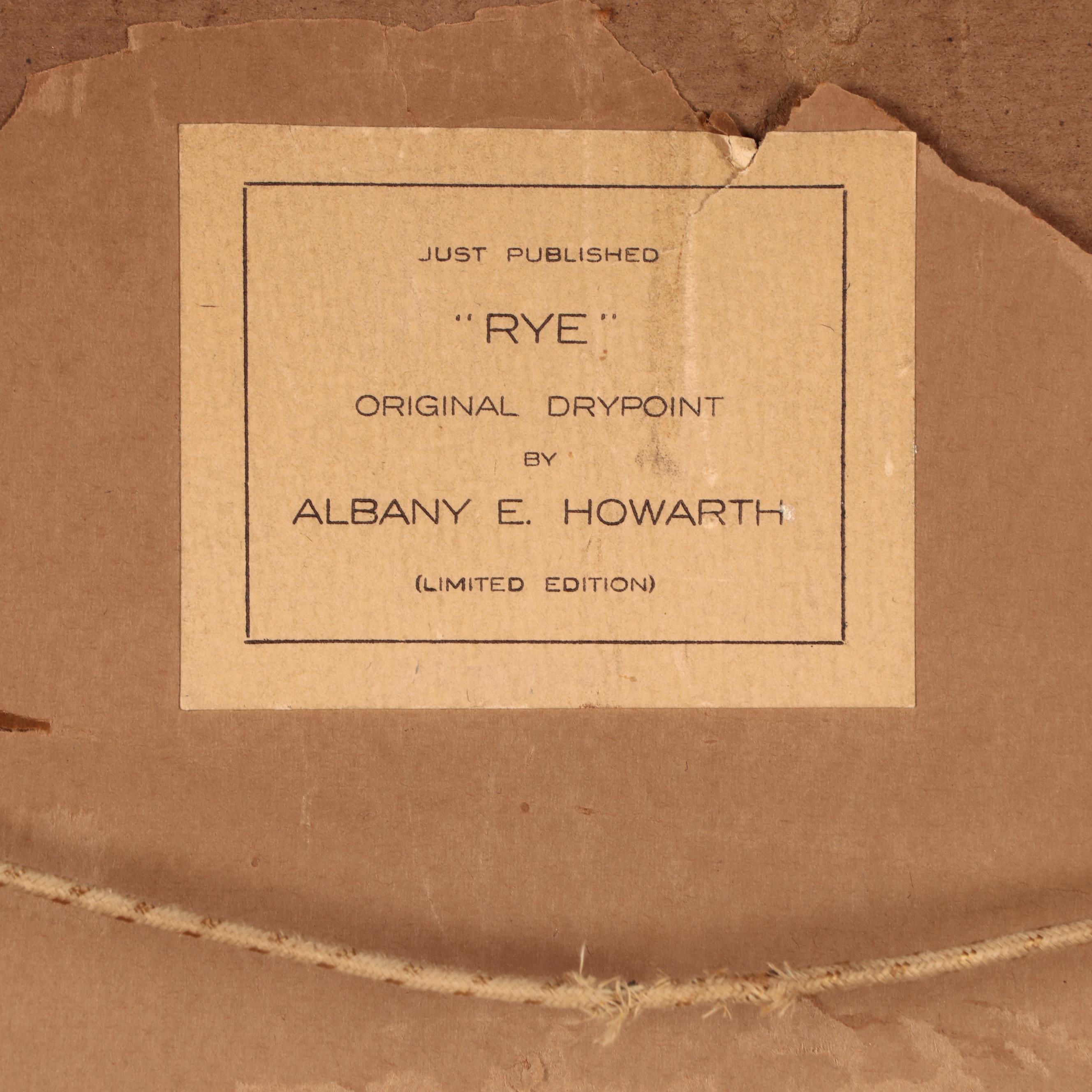 Albany E. Howarth Drypoint Etching "The Mermaid Inn," Circa 1900