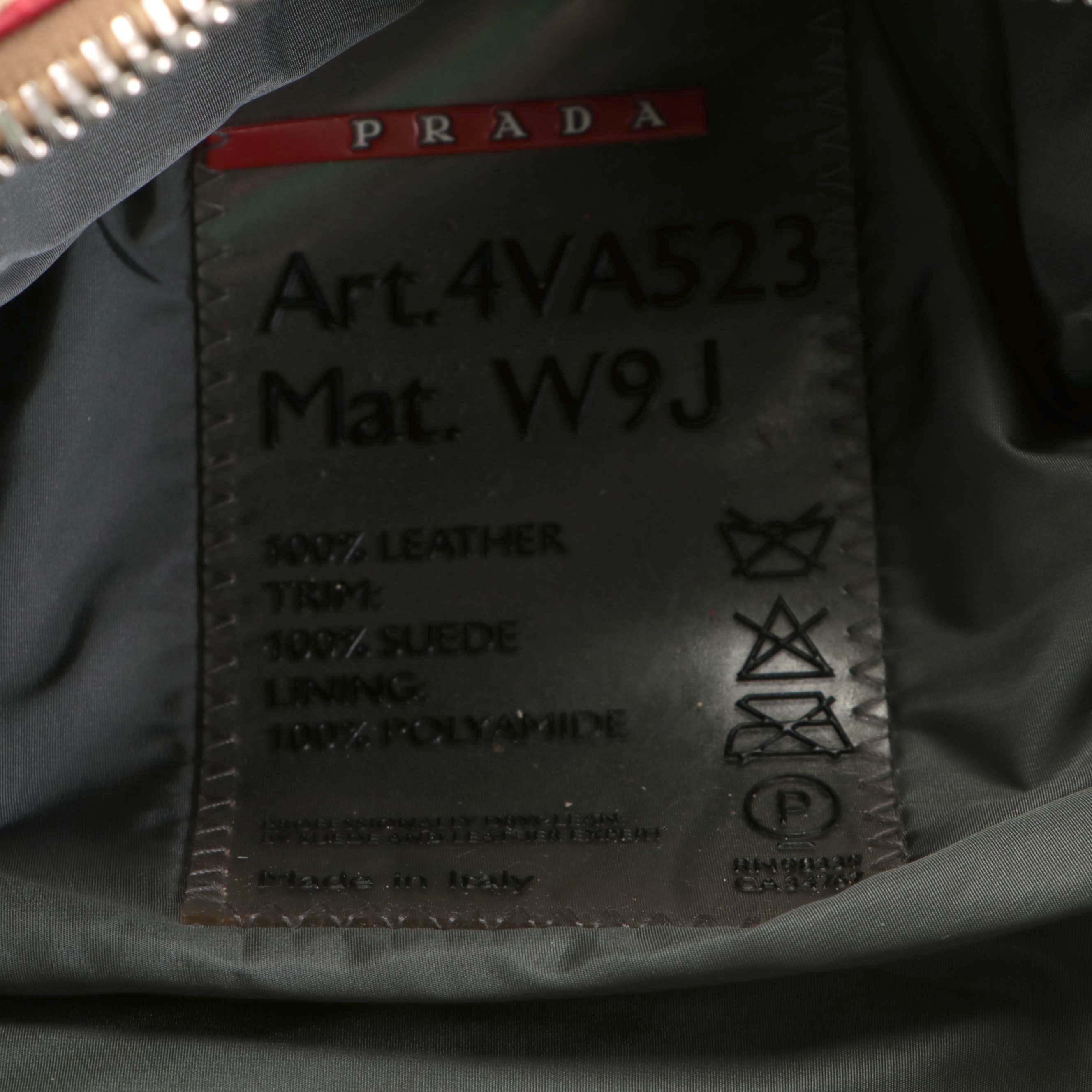 Prada Tricolor Suede and Perforated Grained Leather Shoulder Bag