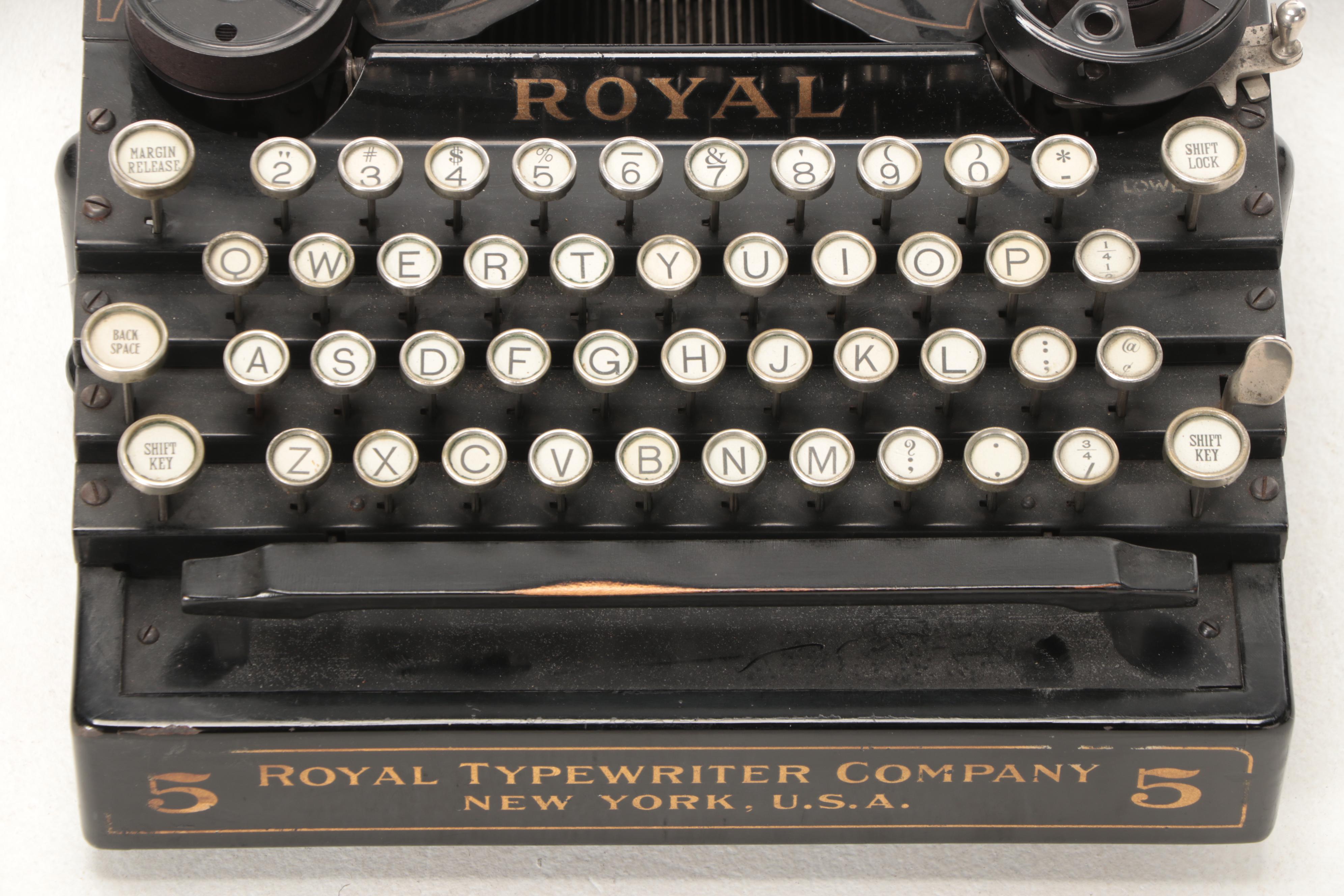 Royal Typewriter Co. No. 5 Typewriter, Early 20th Century