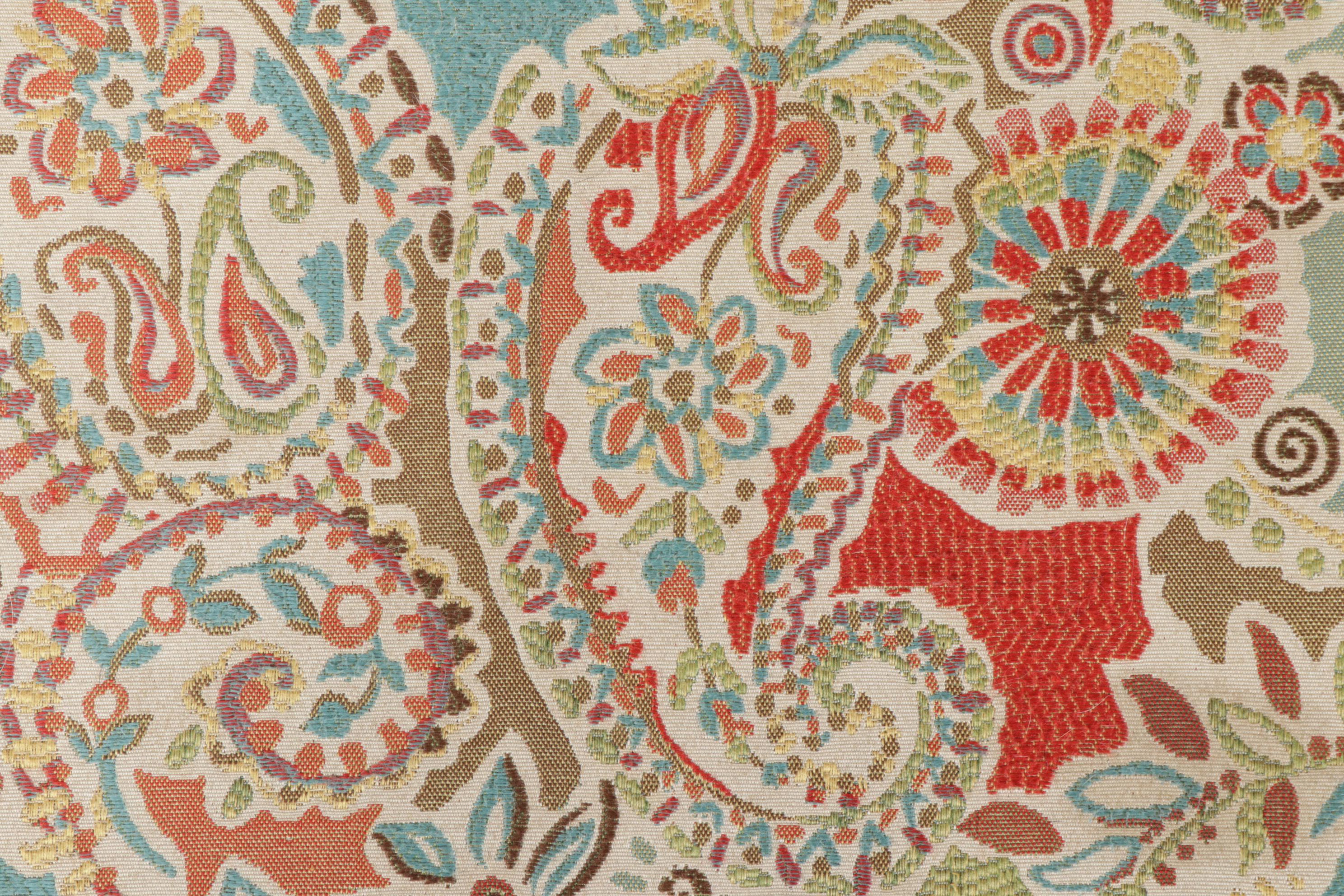 Wesley Hall Upholstered Oversize Armchair and Ottoman, 21st Century