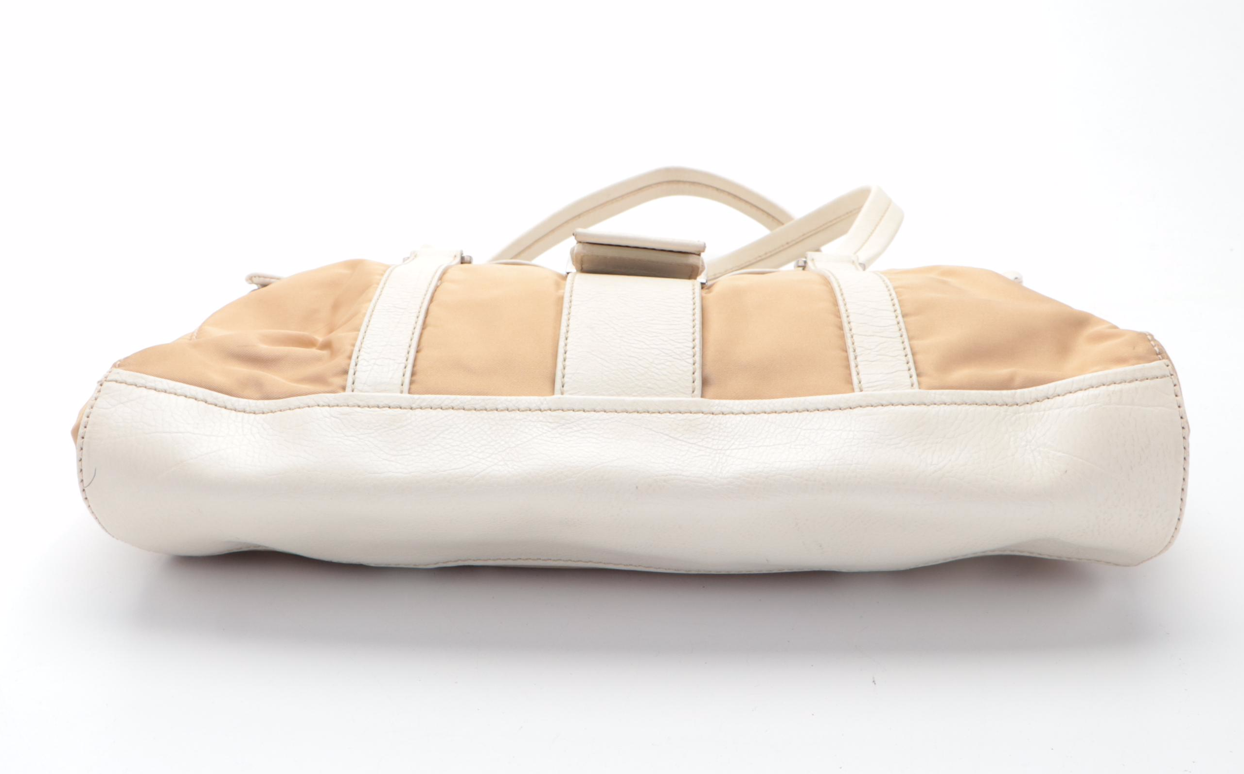 Prada Flap Front Shoulder Bag in Tessuto Nylon and Leather