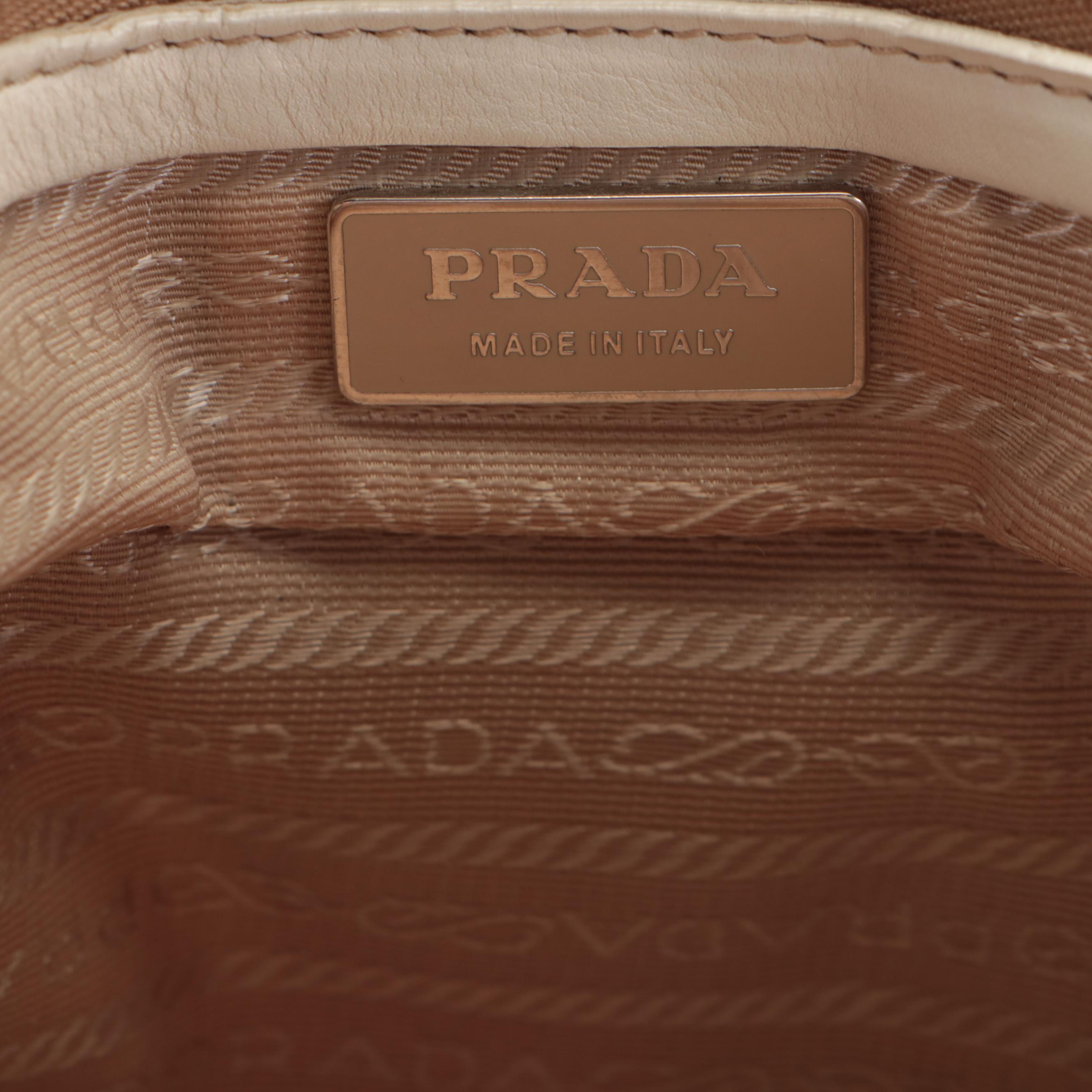 Prada Flap Front Shoulder Bag in Tessuto Nylon and Leather
