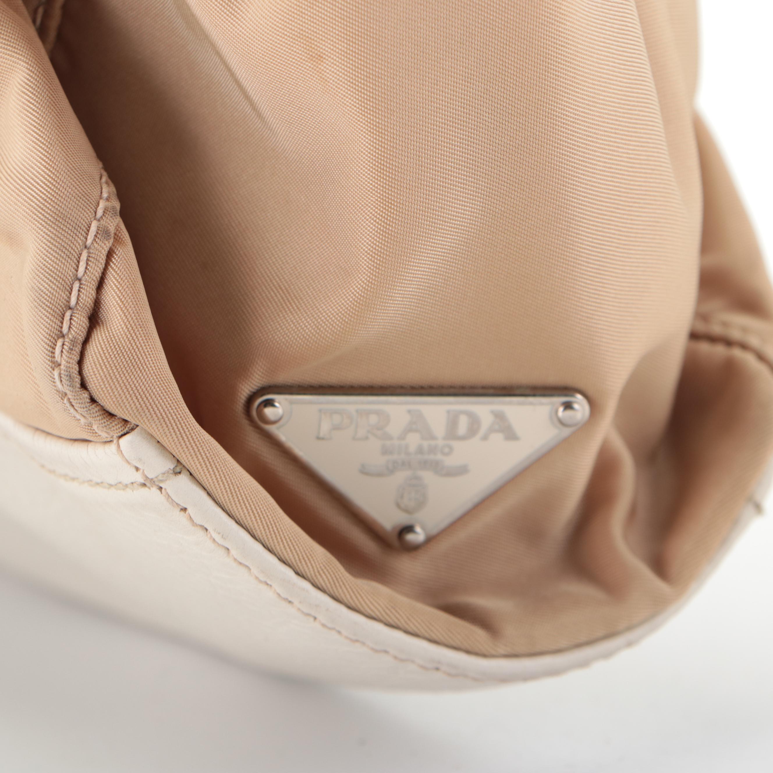 Prada Flap Front Shoulder Bag in Tessuto Nylon and Leather