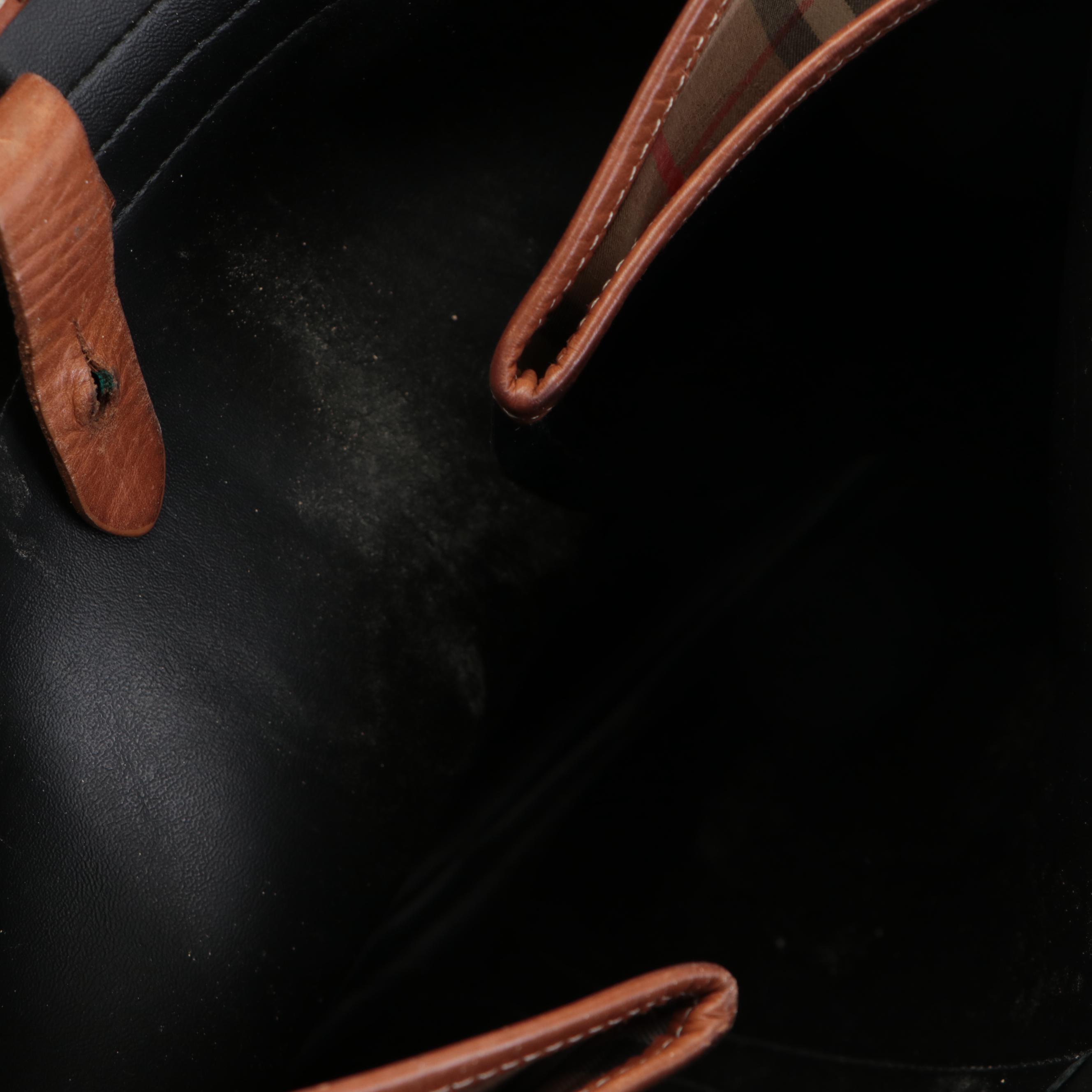 Burberrys Messenger Bag in "Haymarket Check" Fabric and Leather Trim