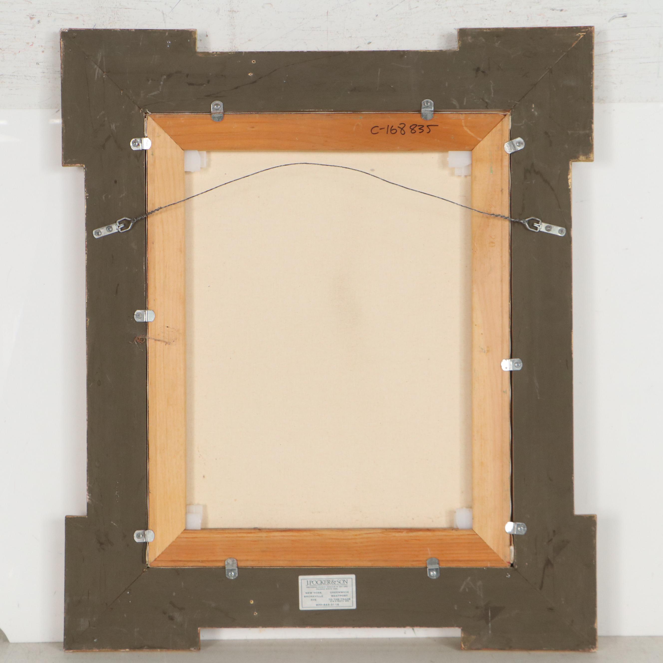 Carol Lew Oil Painting of Anthropomorphic Dog Portrait, Late 20th Century