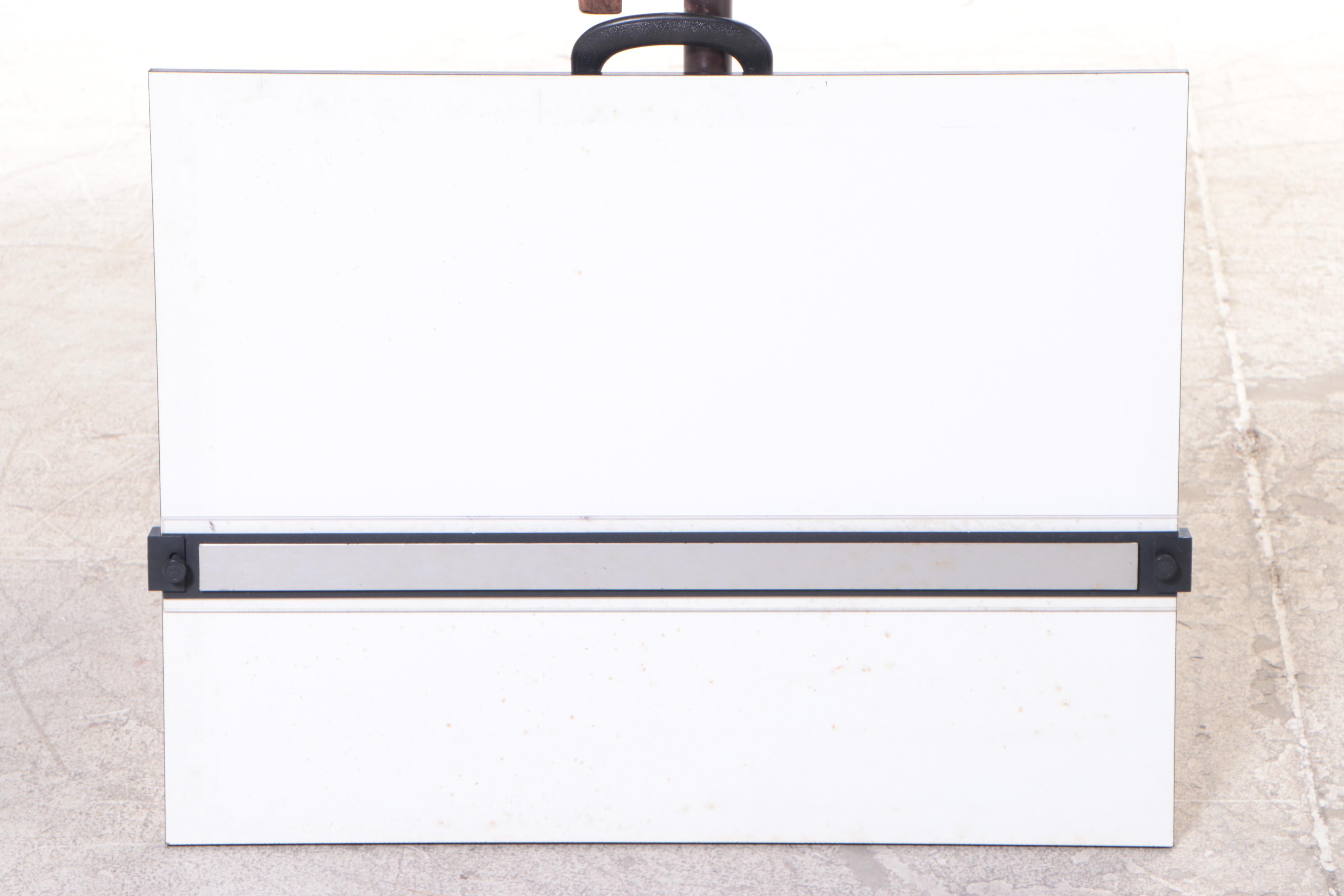 Industrial Iron and Oak Tilt-Table with Laminate Drafting Board