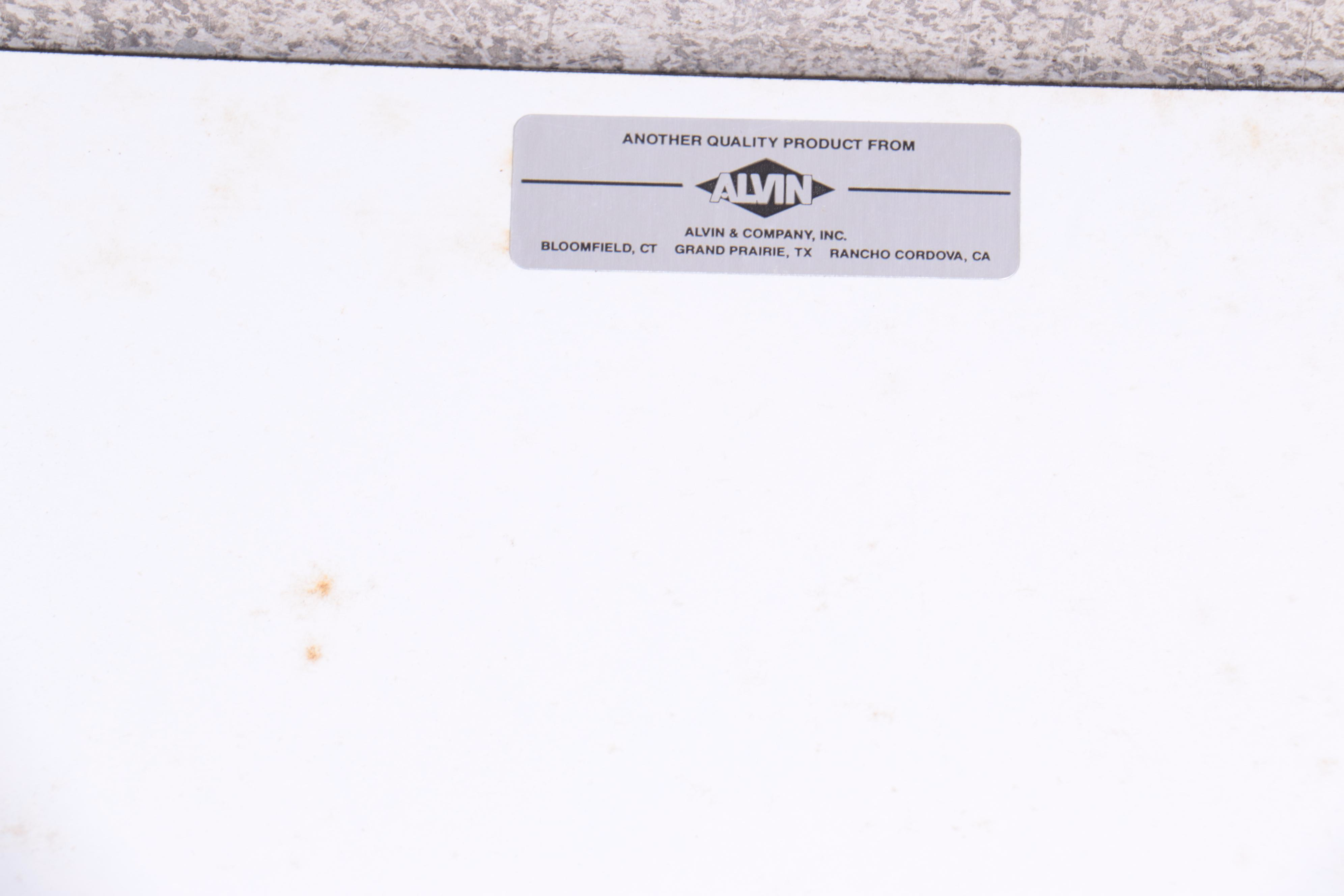 Industrial Iron and Oak Tilt-Table with Laminate Drafting Board