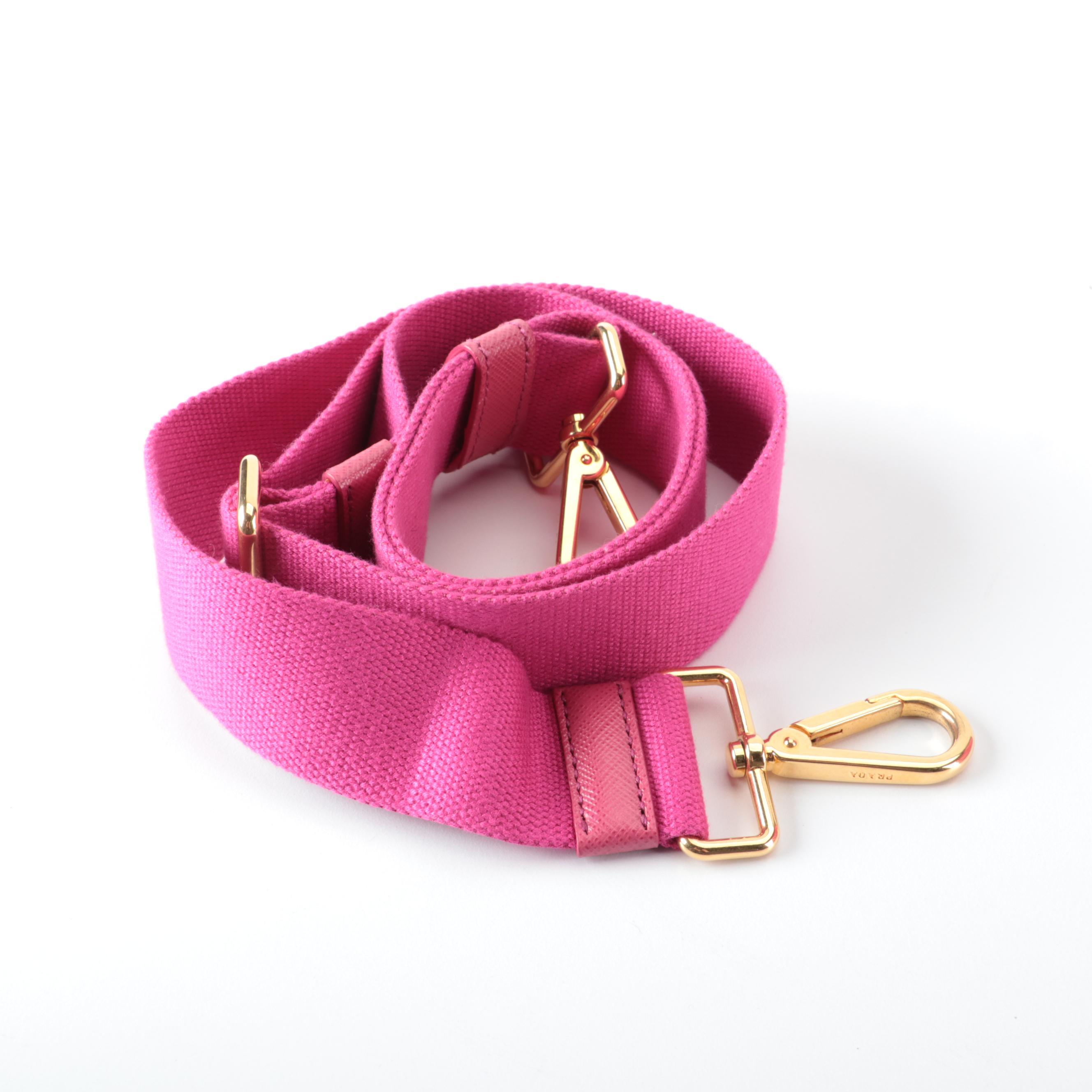 Prada Pink Canapa Logo Canvas Tote Bag