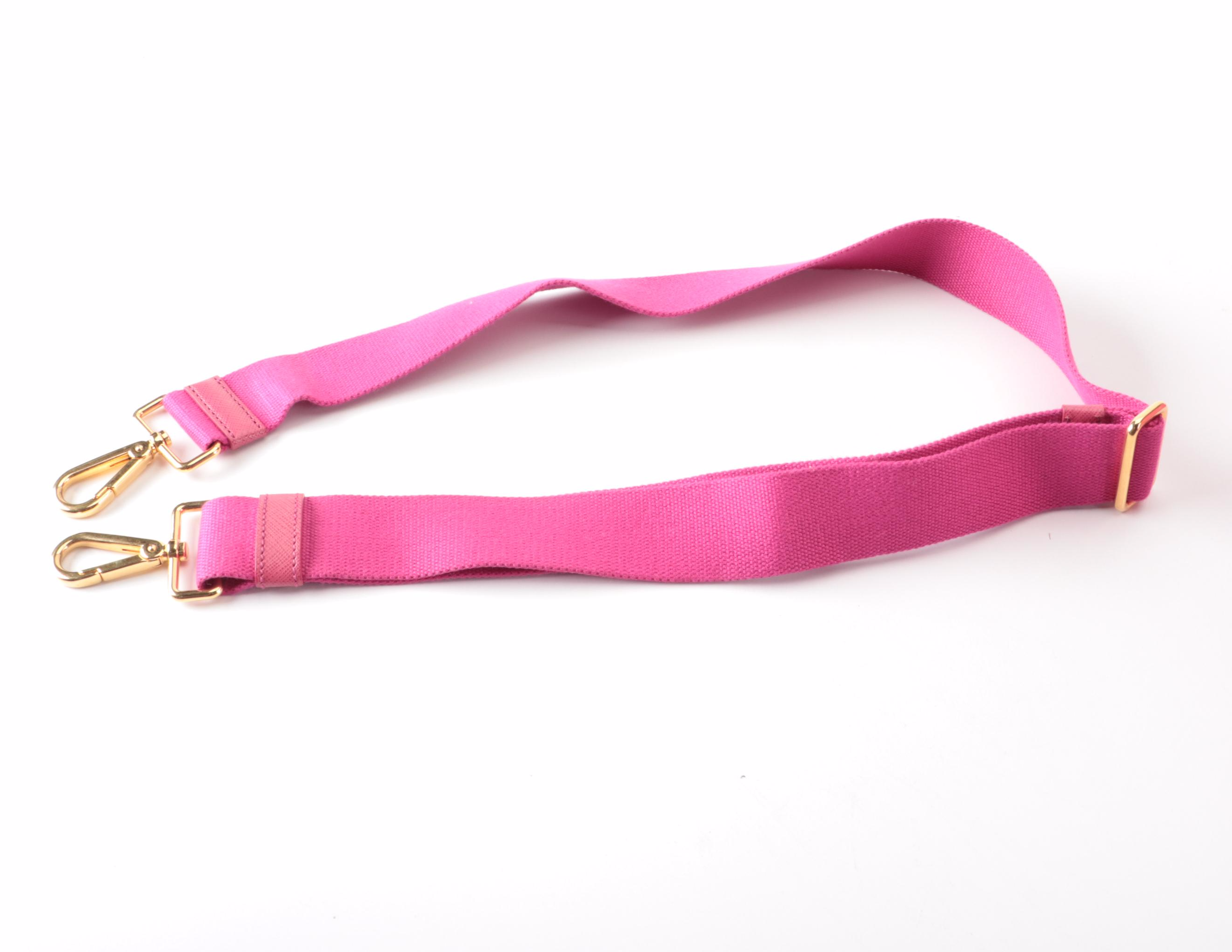 Prada Pink Canapa Logo Canvas Tote Bag