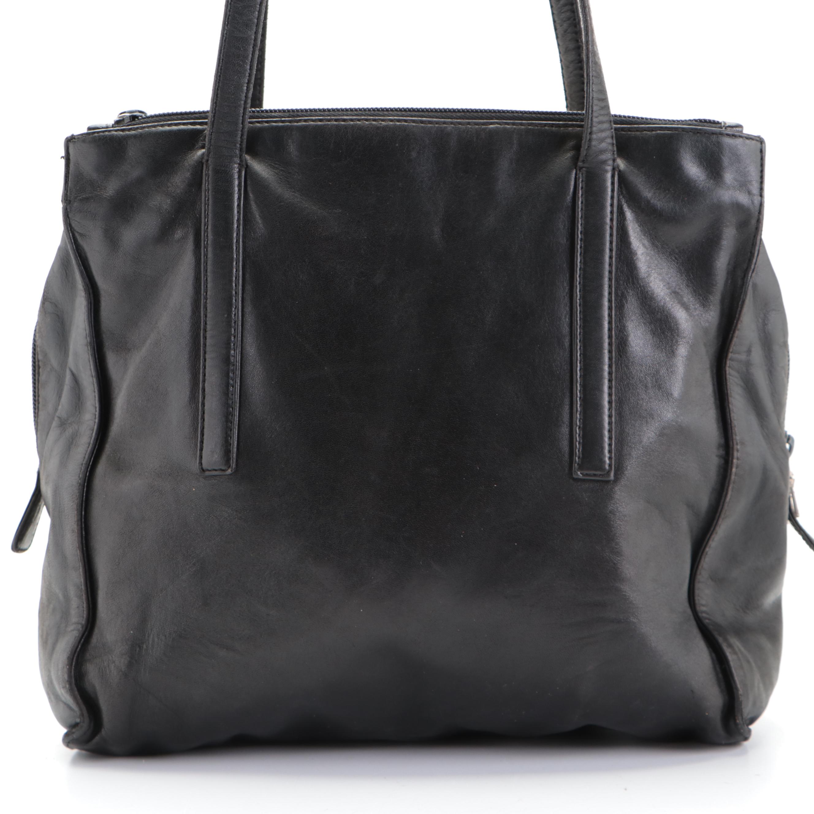 Prada Shoulder Bag in Black Lambskin
