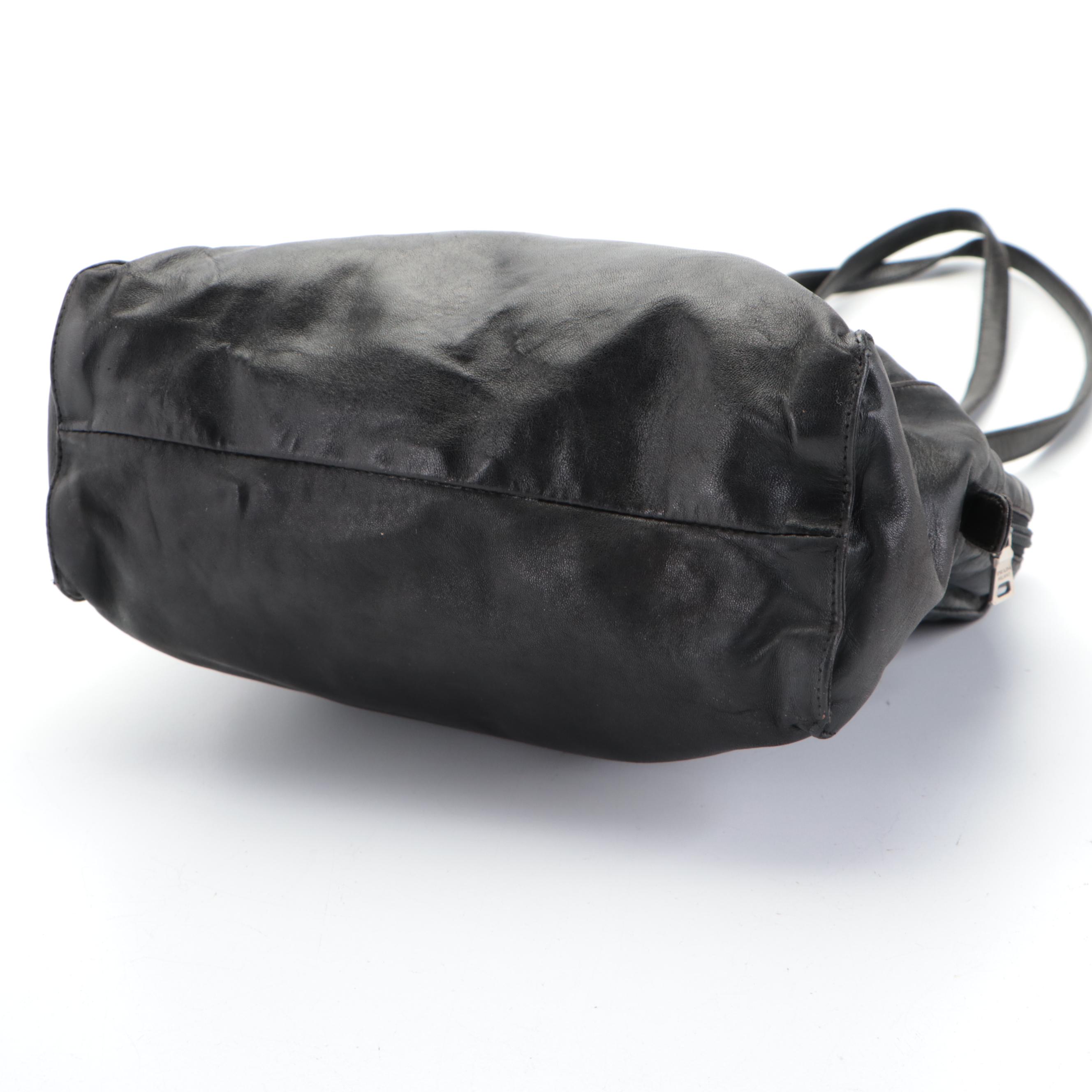 Prada Shoulder Bag in Black Lambskin