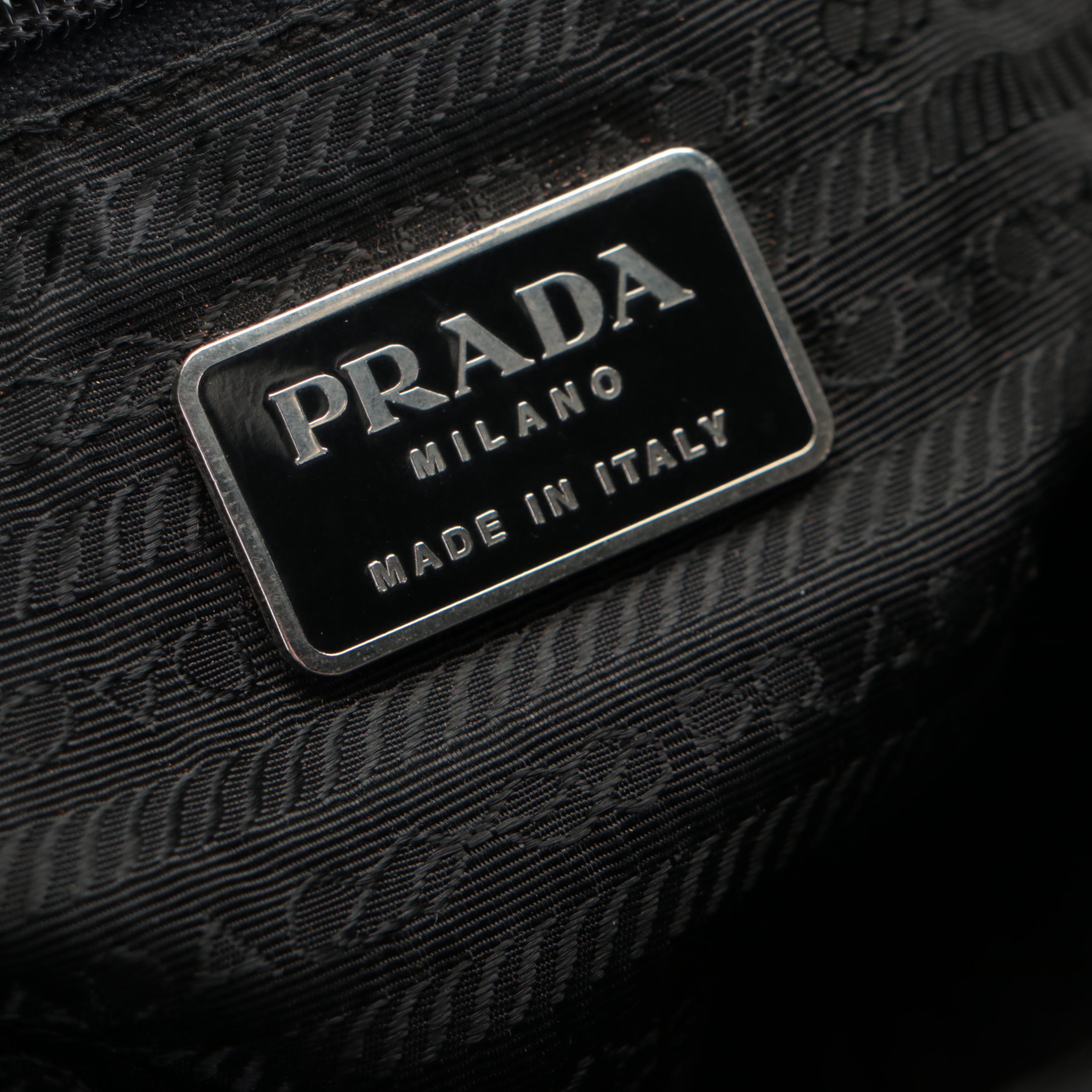 Prada Shoulder Bag in Black Lambskin
