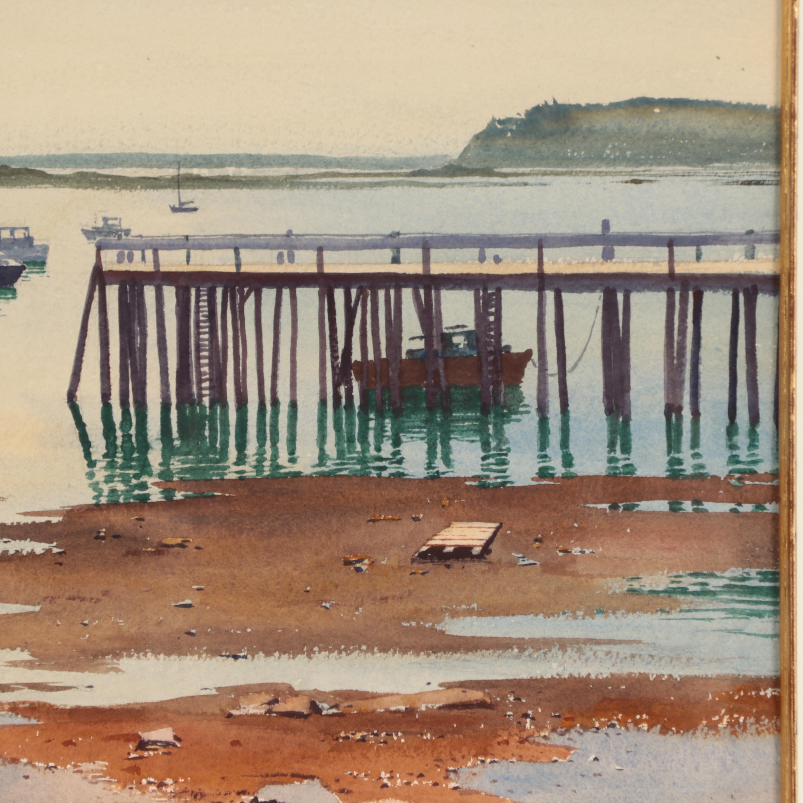 Edmond James Fitzgerald Watercolor Painting of a Beach