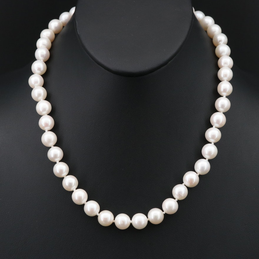 Pearl Necklace with 14K Clasp