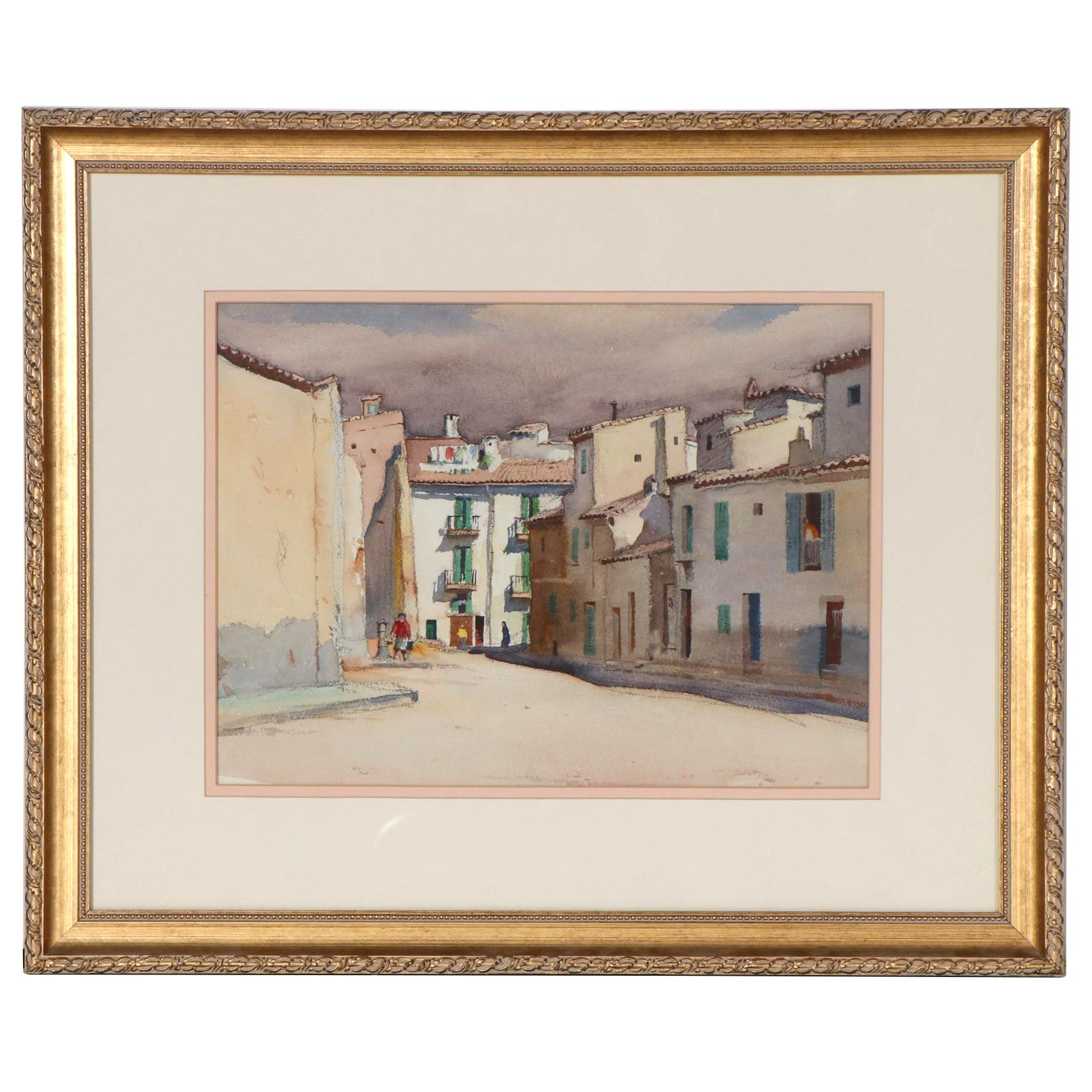Edmond James Fitzgerald Watercolor Painting of Urban Landscape