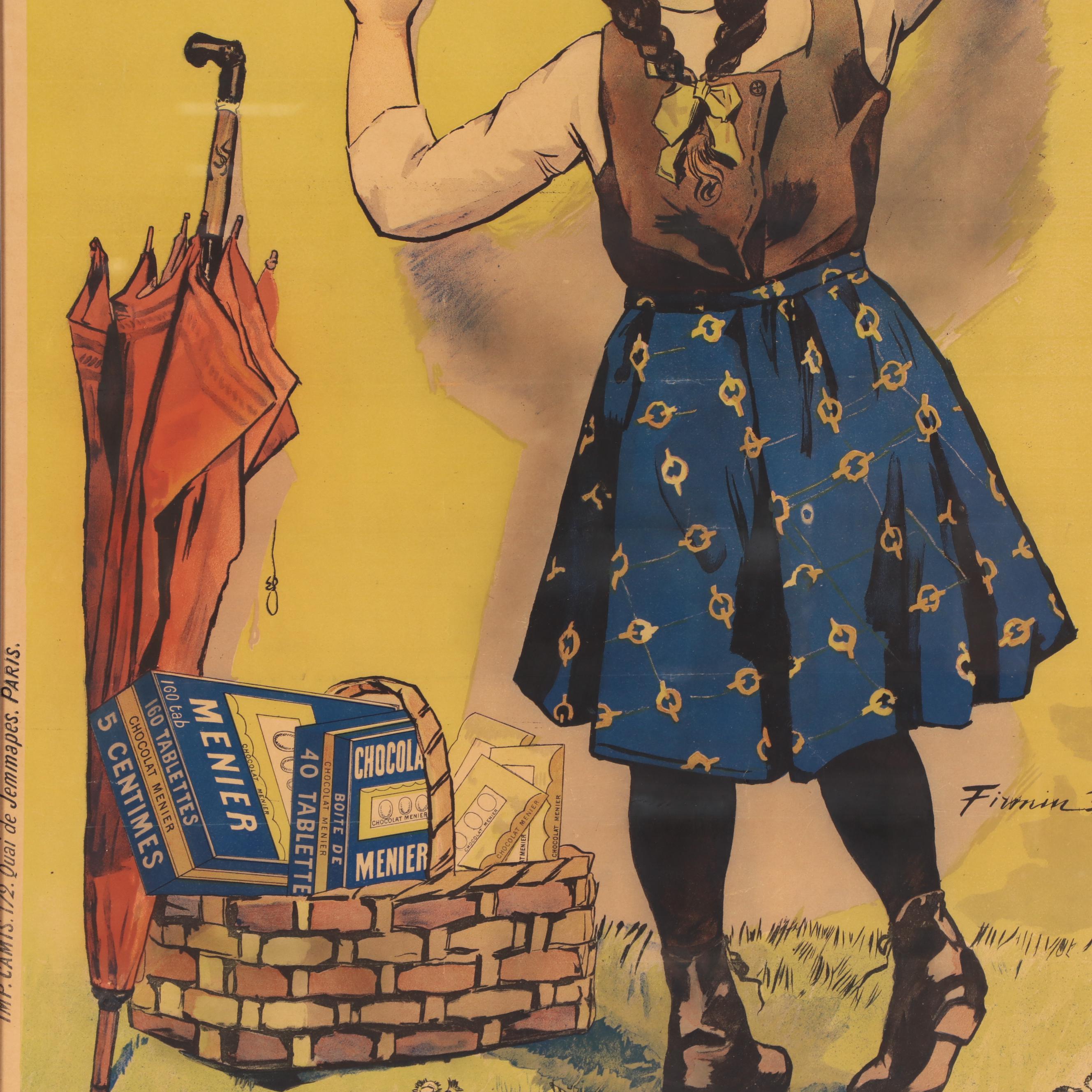 Firmin Bouisset Lithograph Poster "Chocolat Menier," Circa 1900