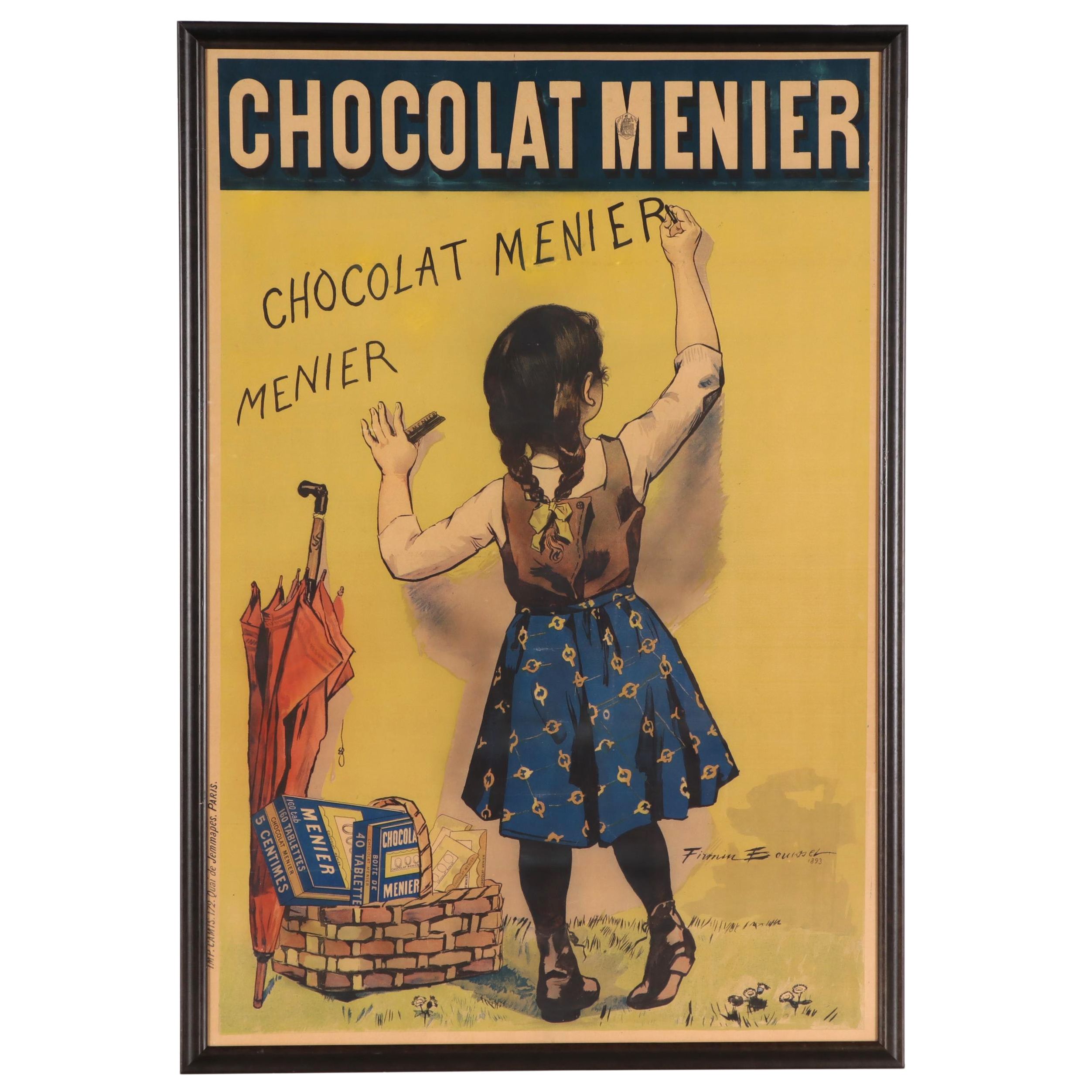 Firmin Bouisset Lithograph Poster "Chocolat Menier," Circa 1900