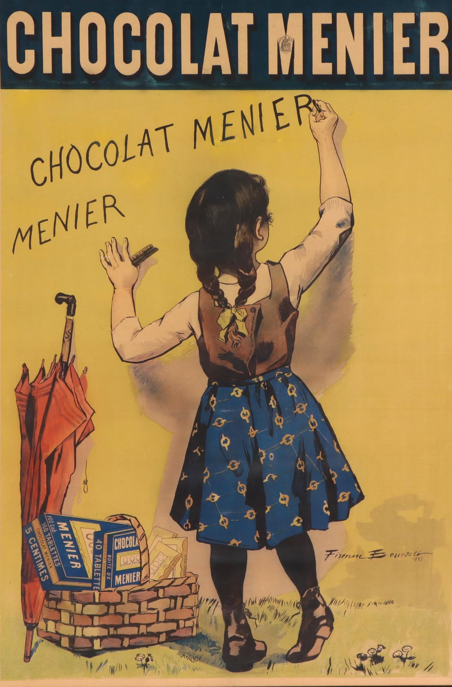 Firmin Bouisset Lithograph Poster "Chocolat Menier," Circa 1900