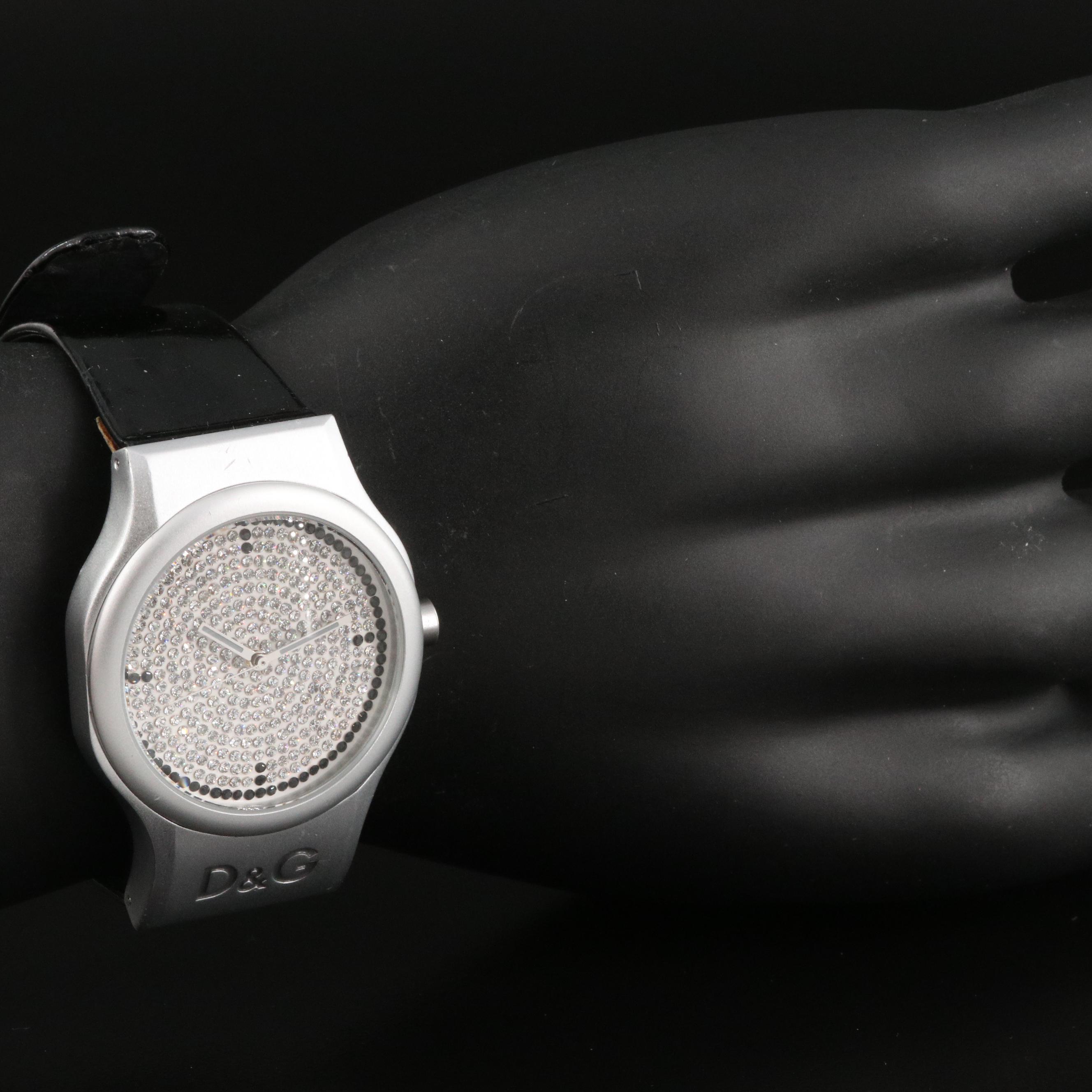 D&G Dolce & Gabbana Time Watch with Glass Crystal Dial