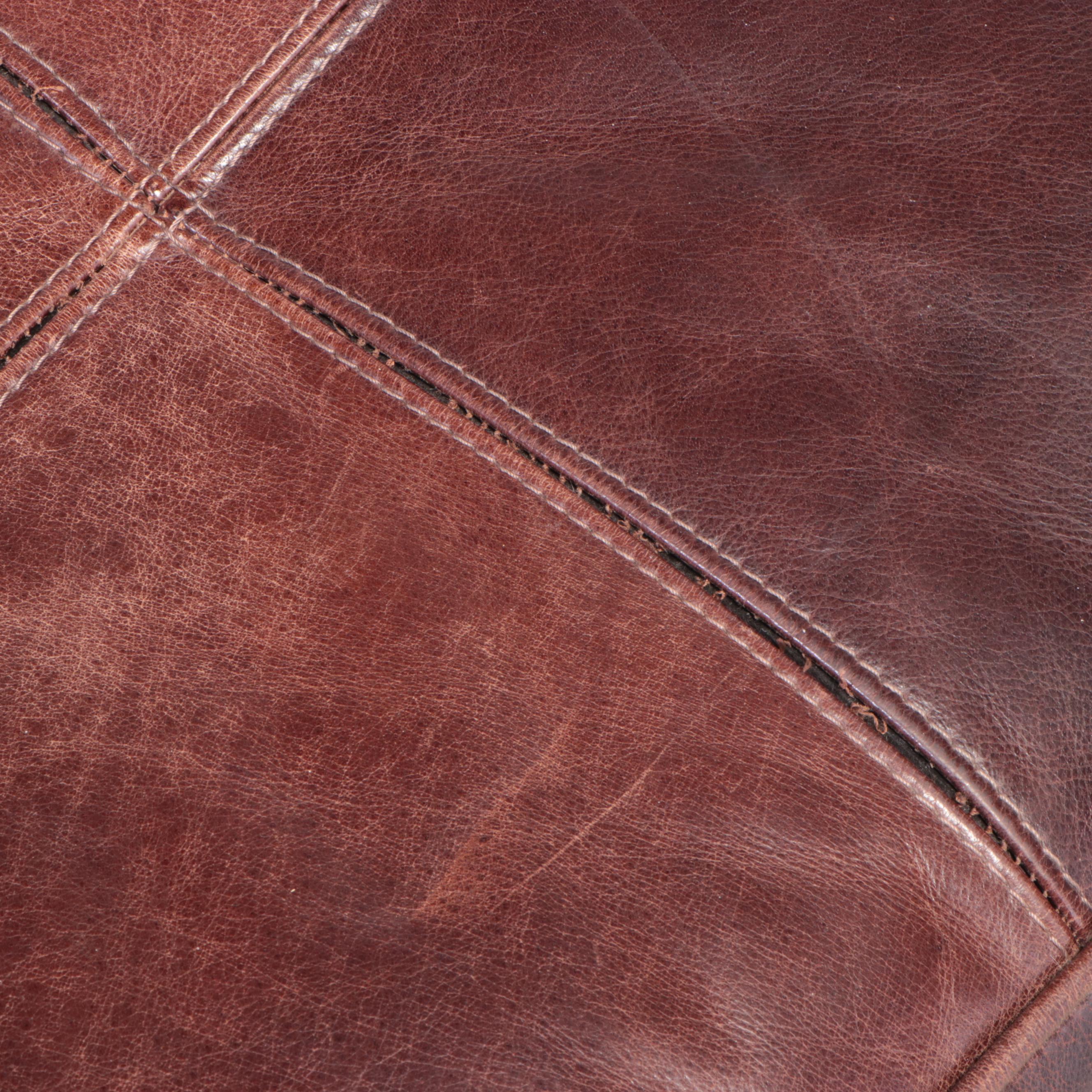 Divani Chateau d'Ax Brown Leather Sofa and Ottoman