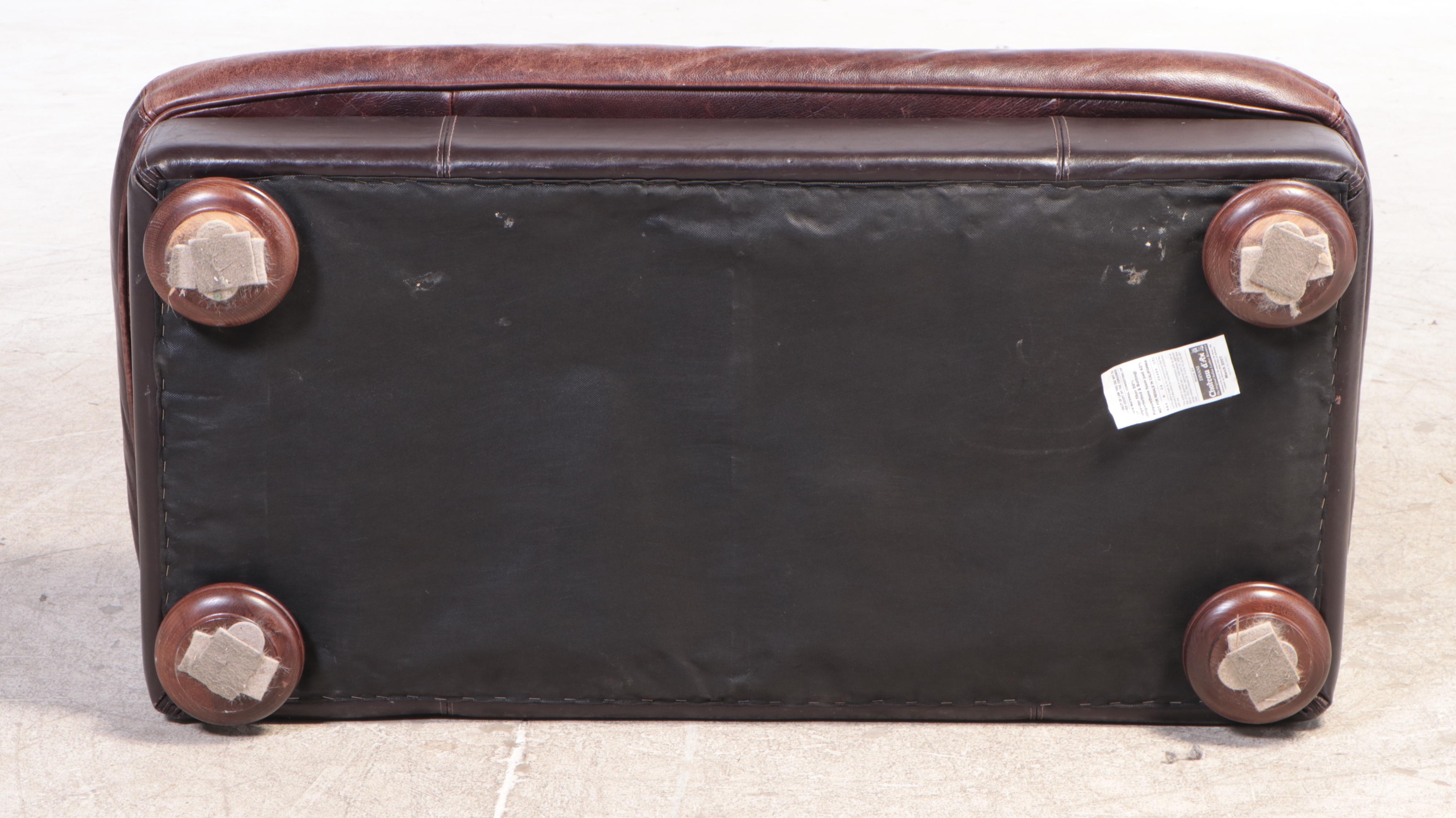 Divani Chateau d'Ax Brown Leather Sofa and Ottoman