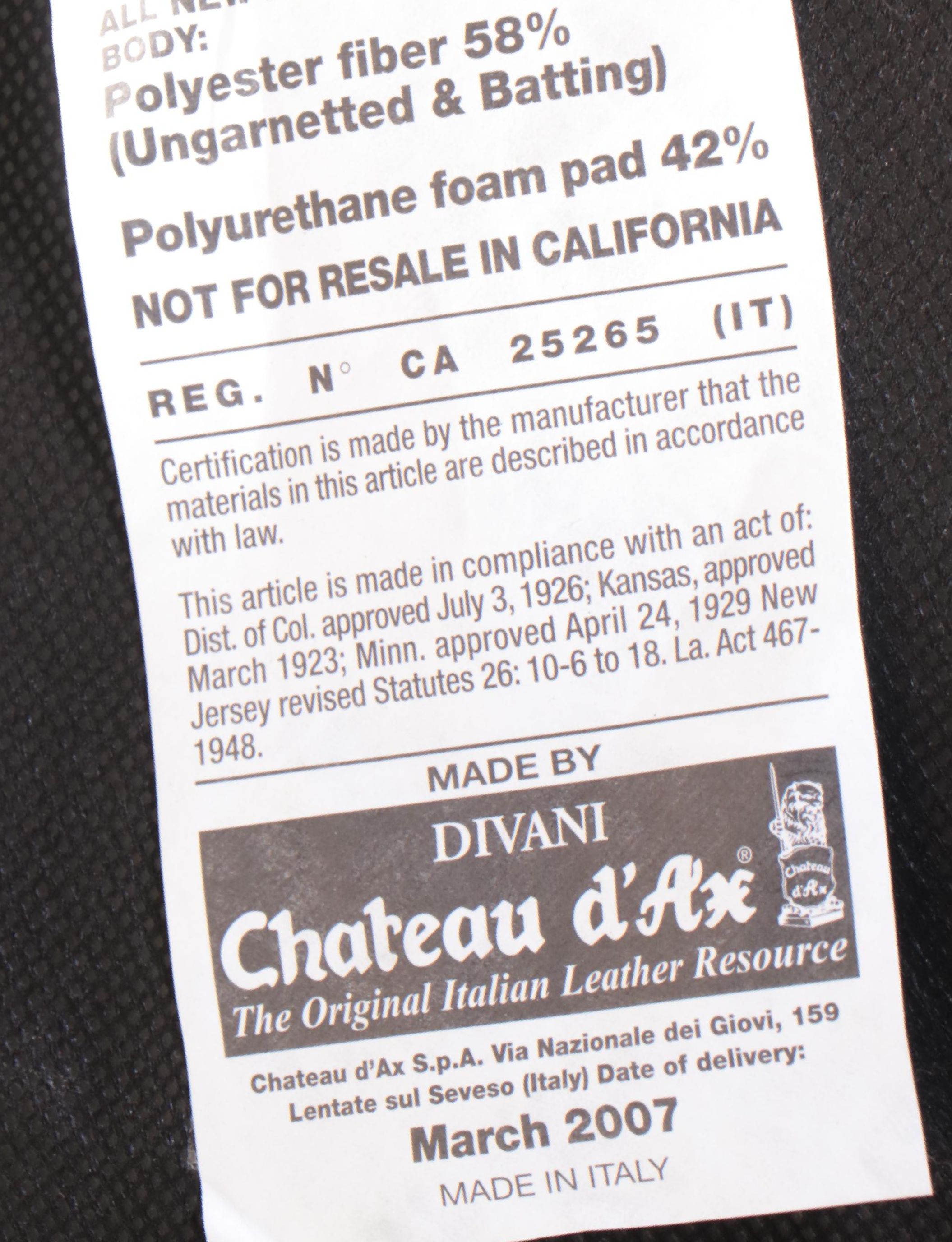 Divani Chateau d'Ax Brown Leather Sofa and Ottoman