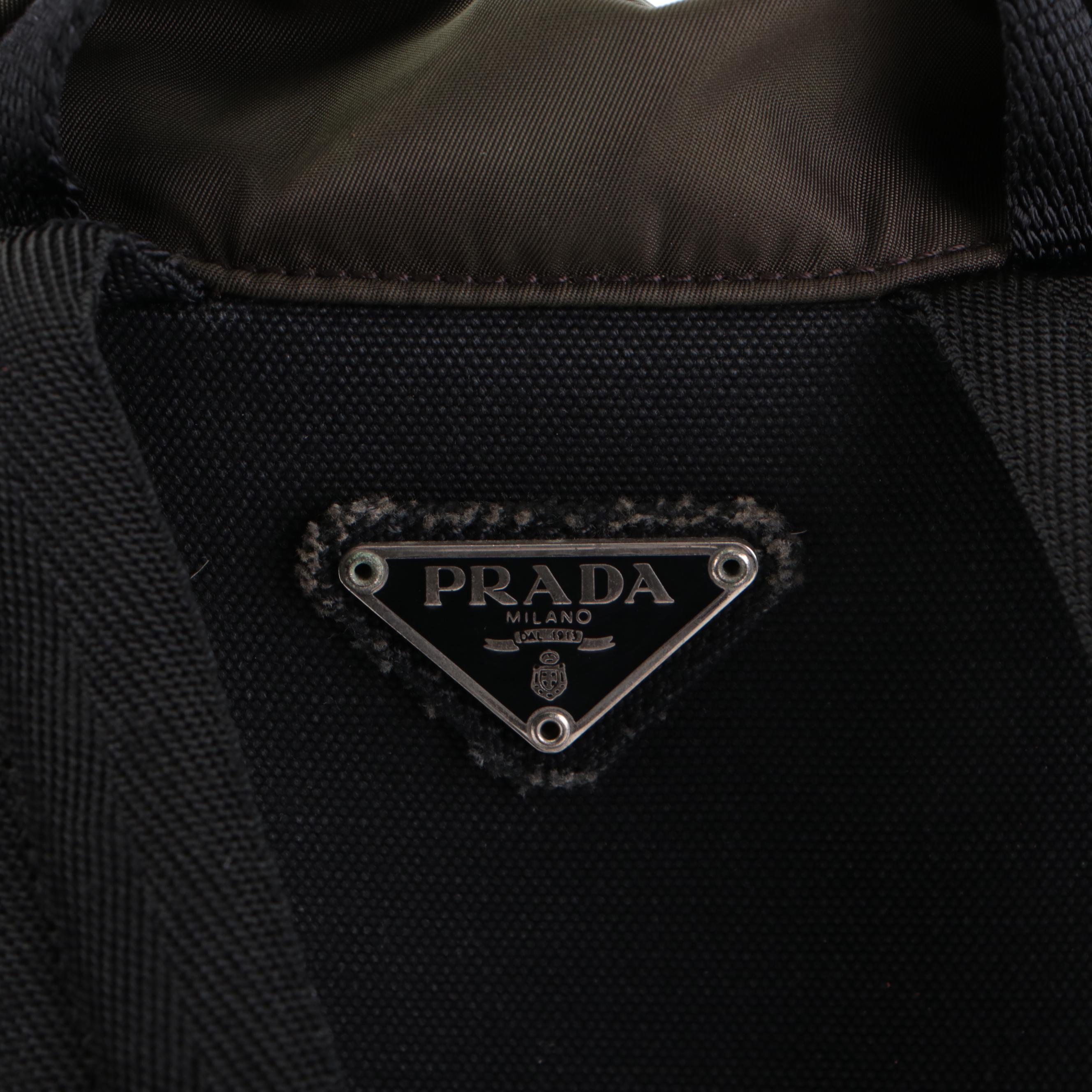 Prada Front-Pocket Small Rucksack Backpack in Dark Green Nylon Tessuto