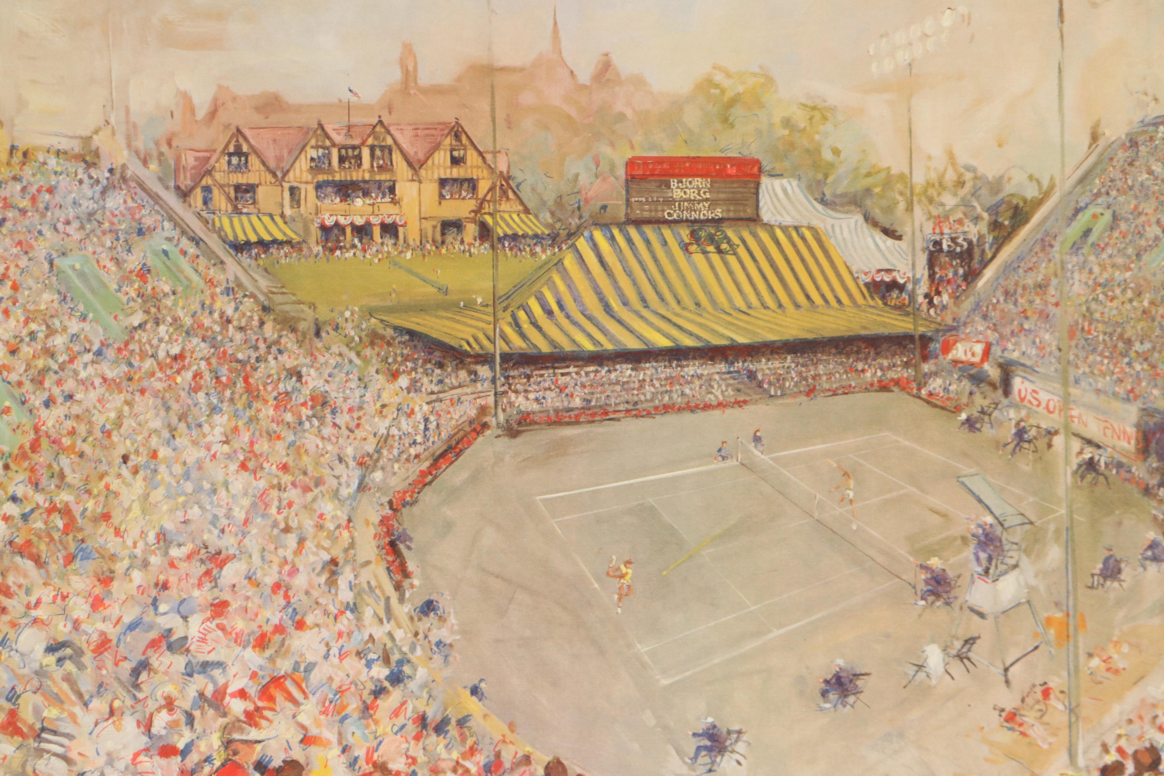 Kamil Kubik Offset Lithograph of U.S. Open Tennis