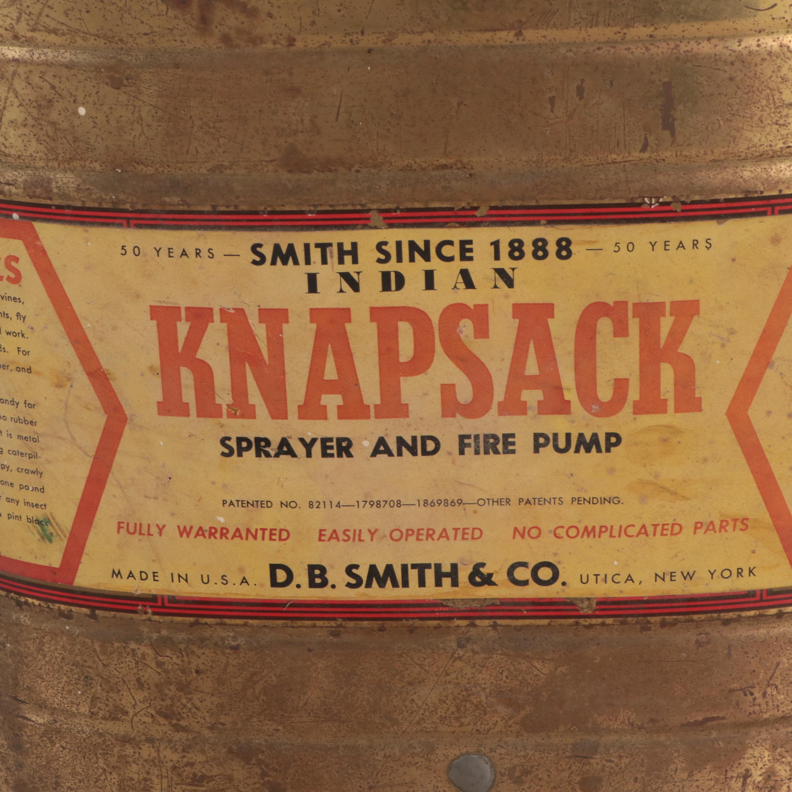 Indian Knapsack Sprayer and Fire Pump by D.B. Smith & Company, Vintage
