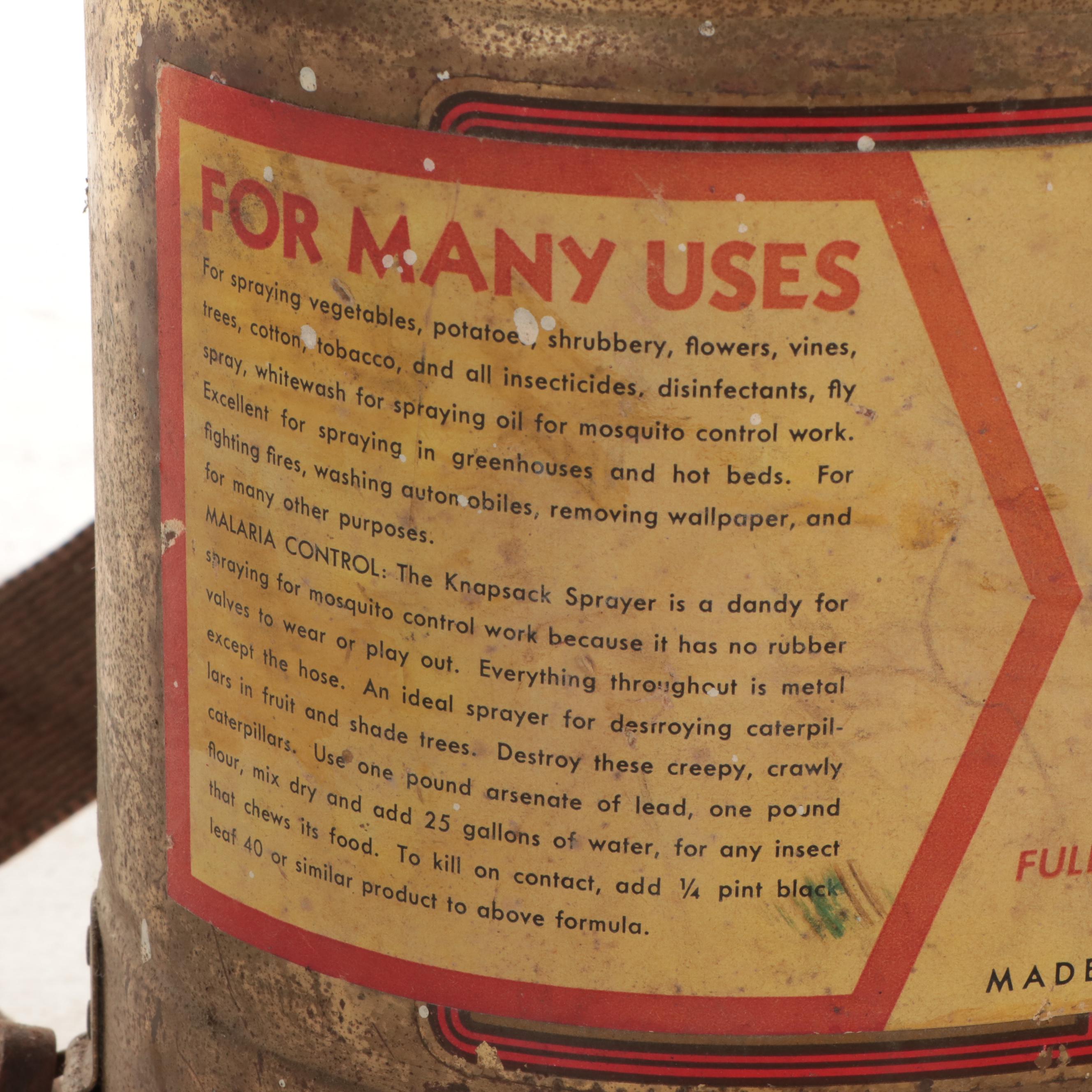 Indian Knapsack Sprayer and Fire Pump by D.B. Smith & Company, Vintage