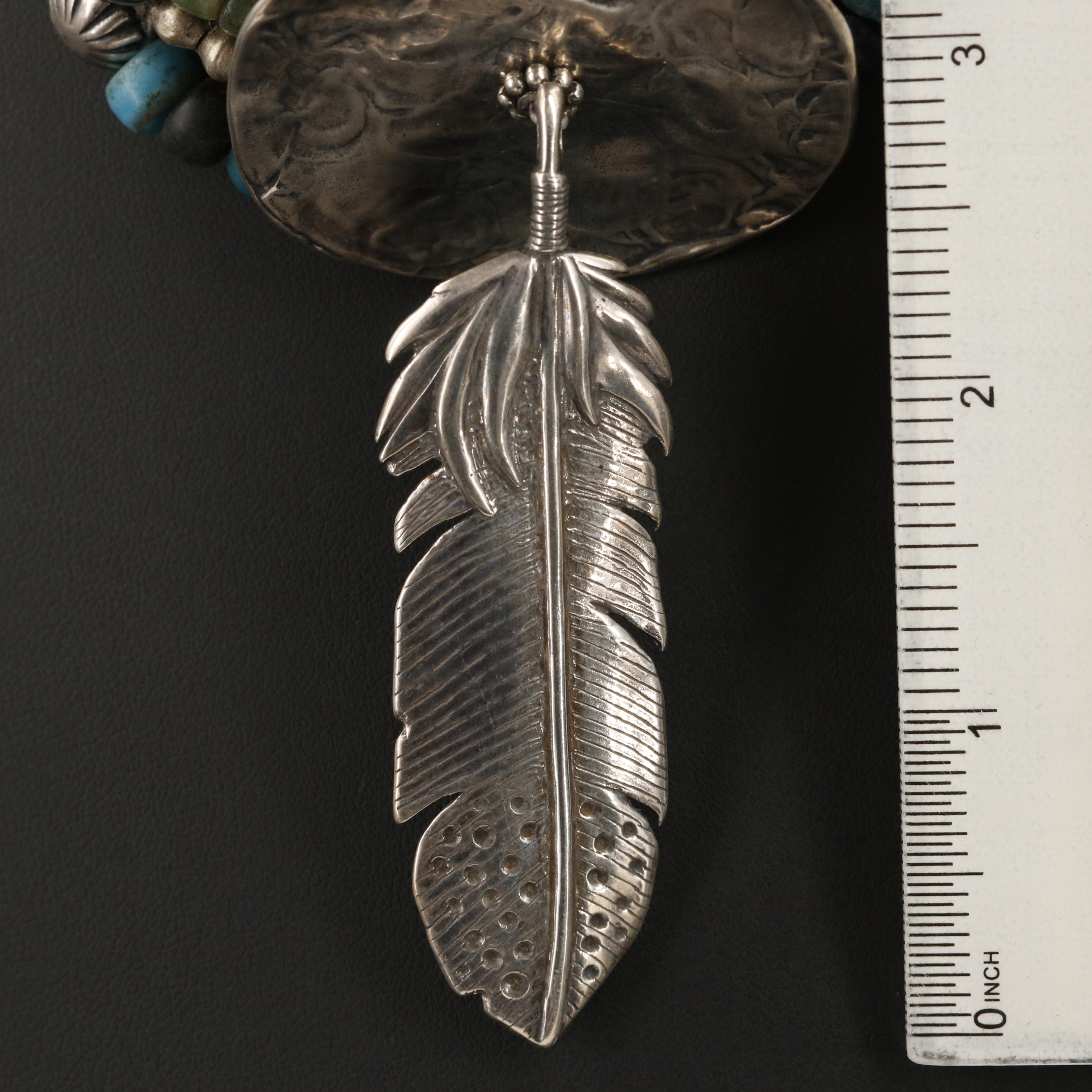 Mary & Doug Hancock for Mummy's Bundle Jewelry Hairpipe Feather Necklace