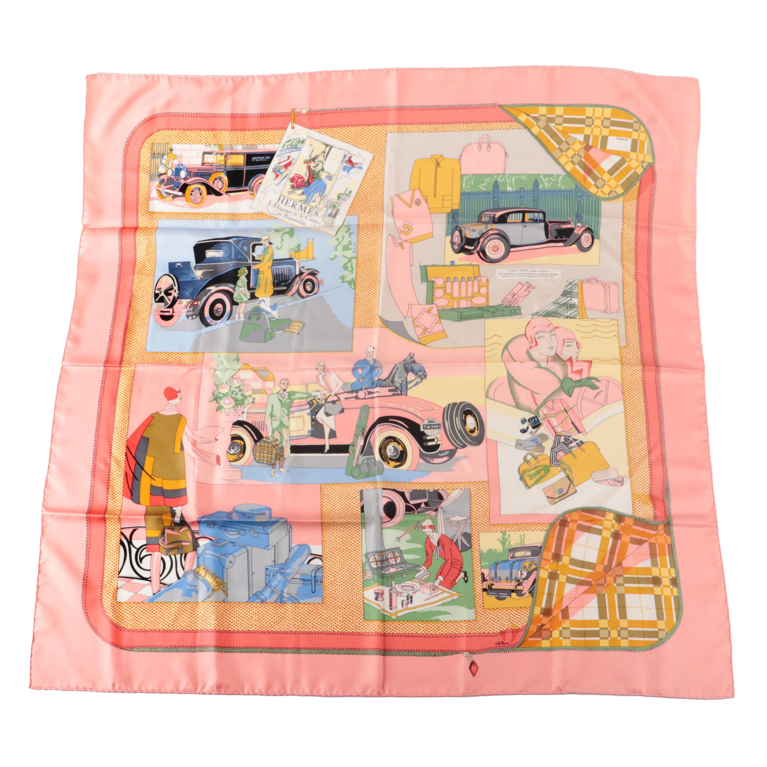 Hermès "L' Élégance et le Confort en Automobile" Silk Twill Scarf