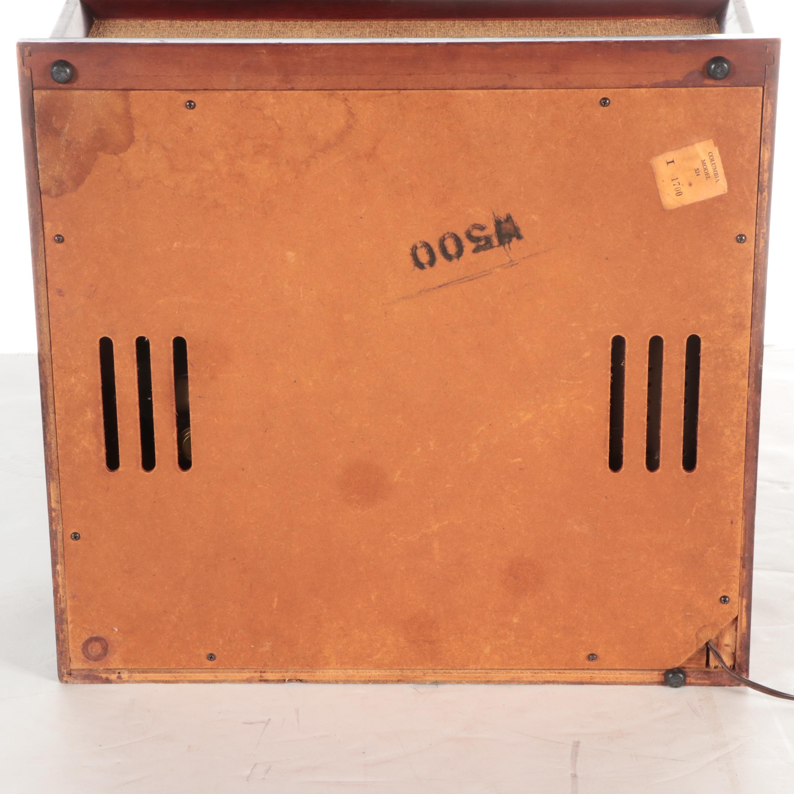 Columbia 360 K2 Phonograph Record Player, 1950s, and Records