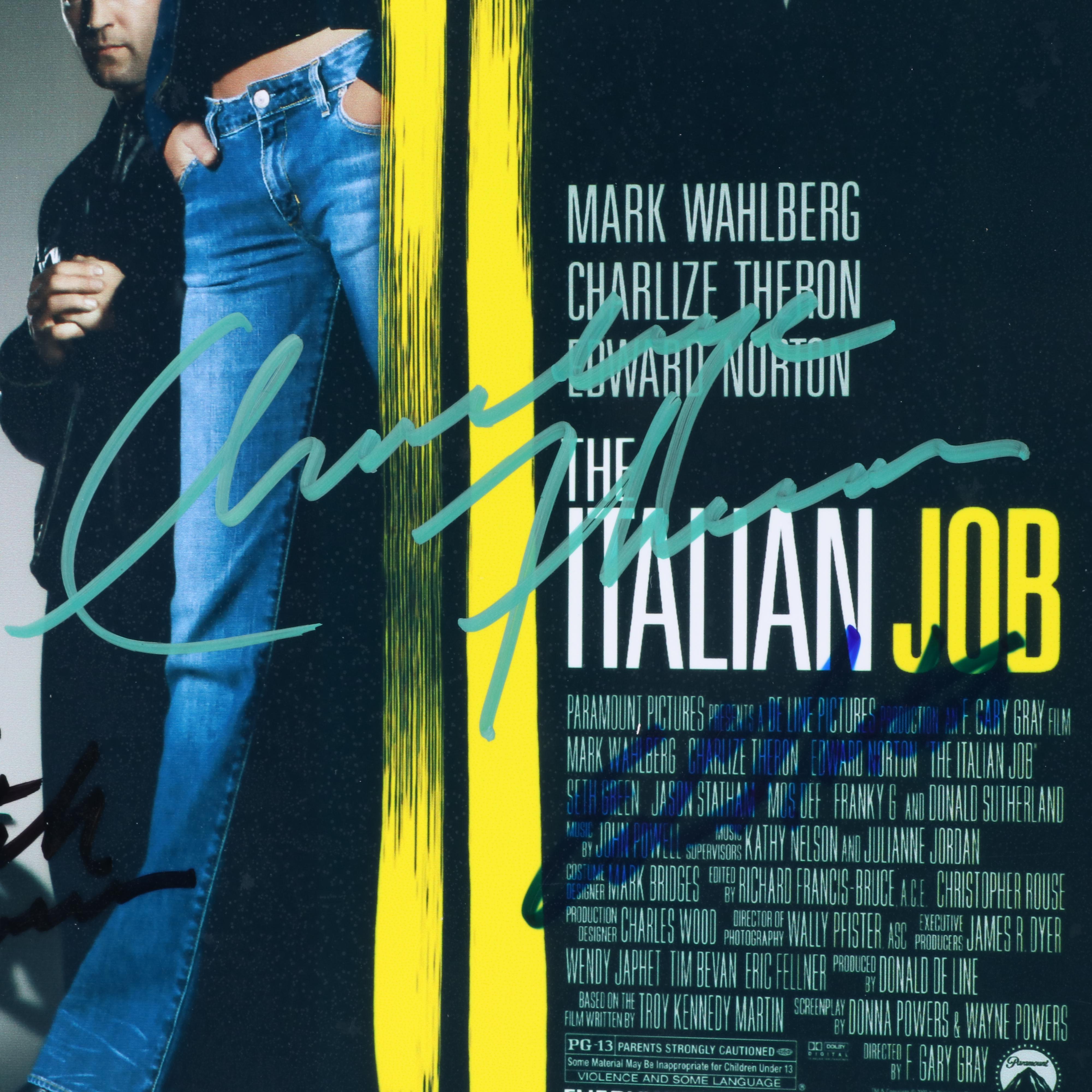 Mark Wahlberg and Charlize Theron Signed "The Italian Job" Signed Movie Print