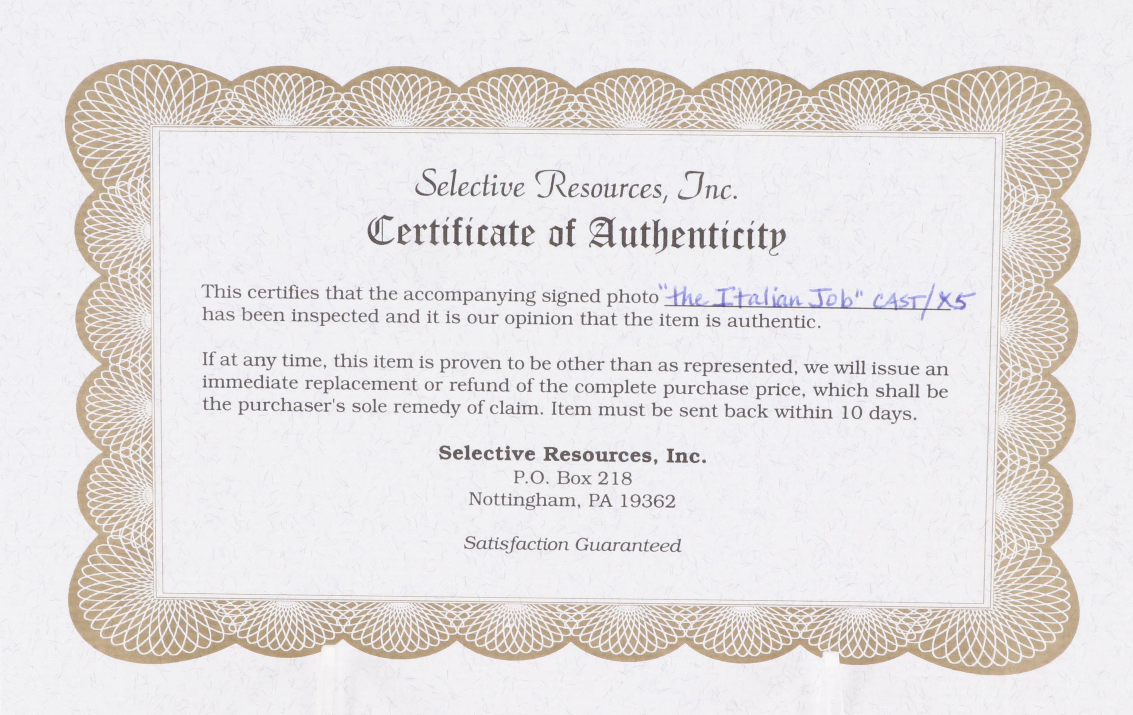 Mark Wahlberg and Charlize Theron Signed "The Italian Job" Signed Movie Print