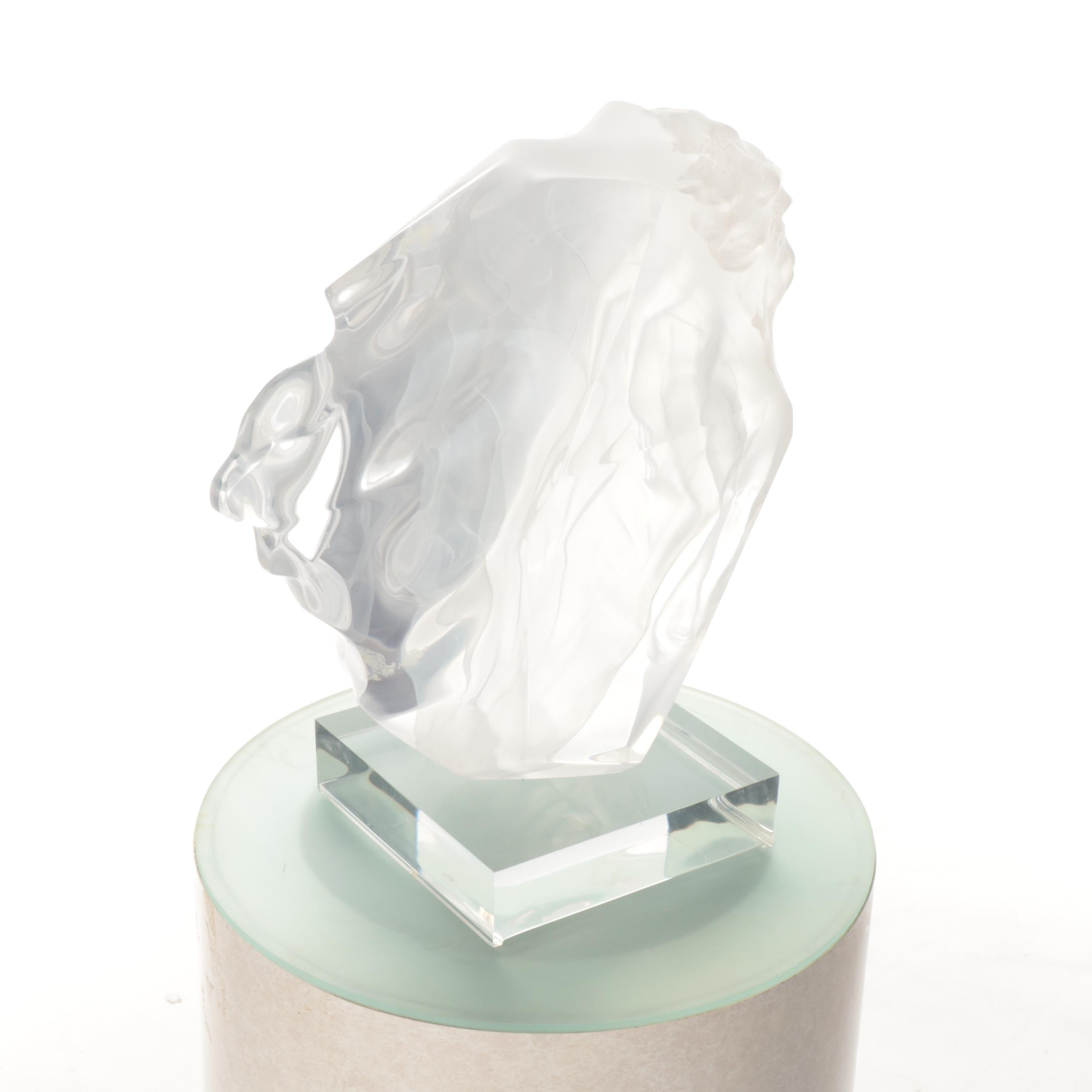 Frederick Hart Clear Acrylic Sculpture "Breath of Life," 1990