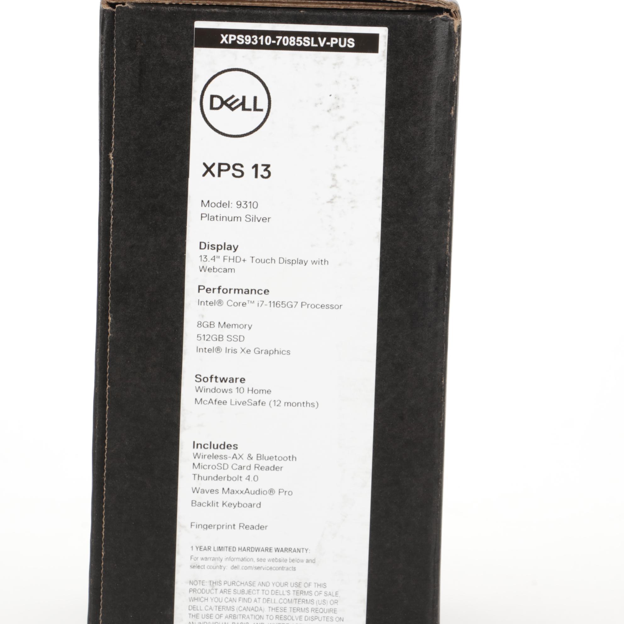 Dell XPS 13 Touch Display Lap Top with Intel Core i7 Processor in Silver