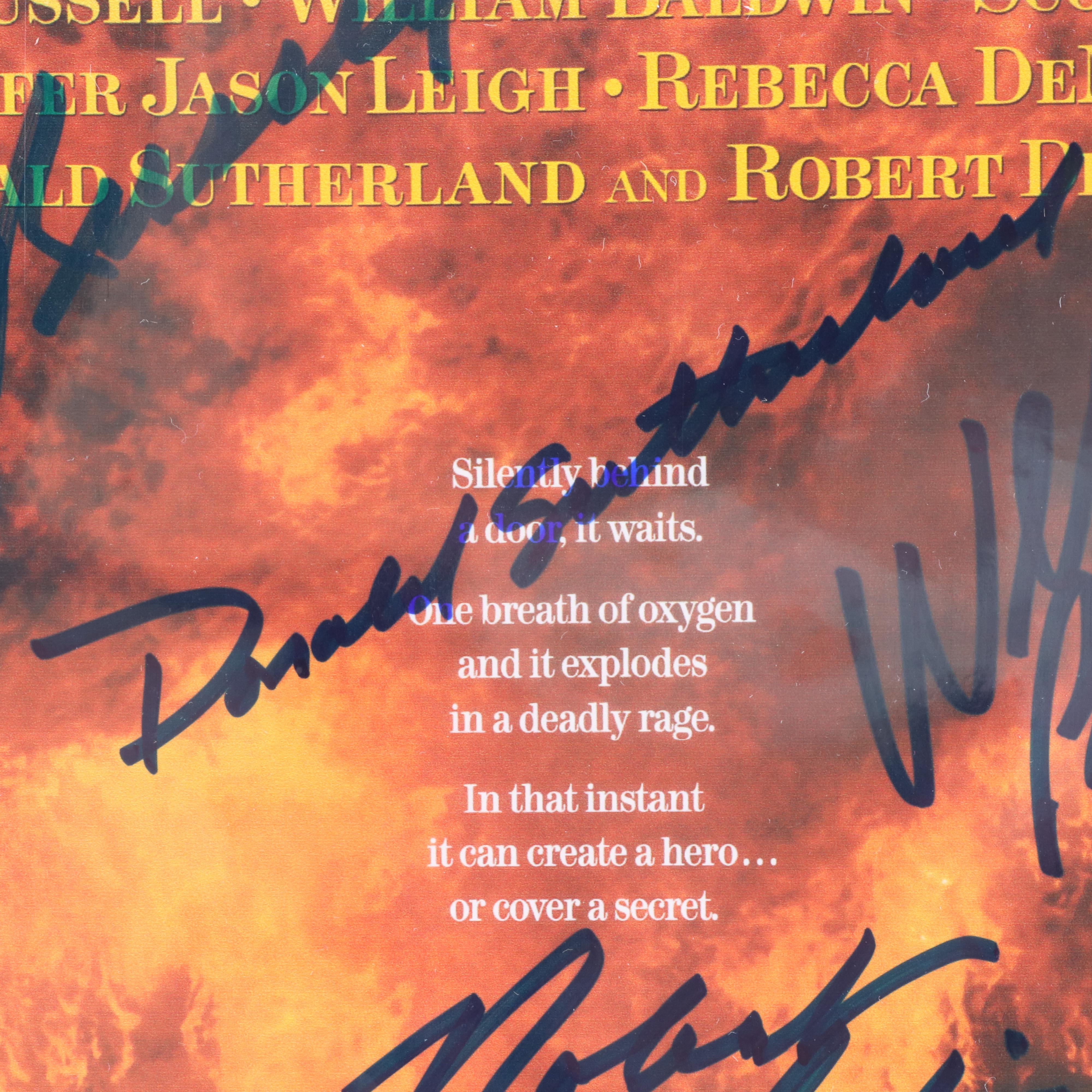 Kurt Russell, Donald Sutherland, and William Baldwin Signed "Backdraft" Print