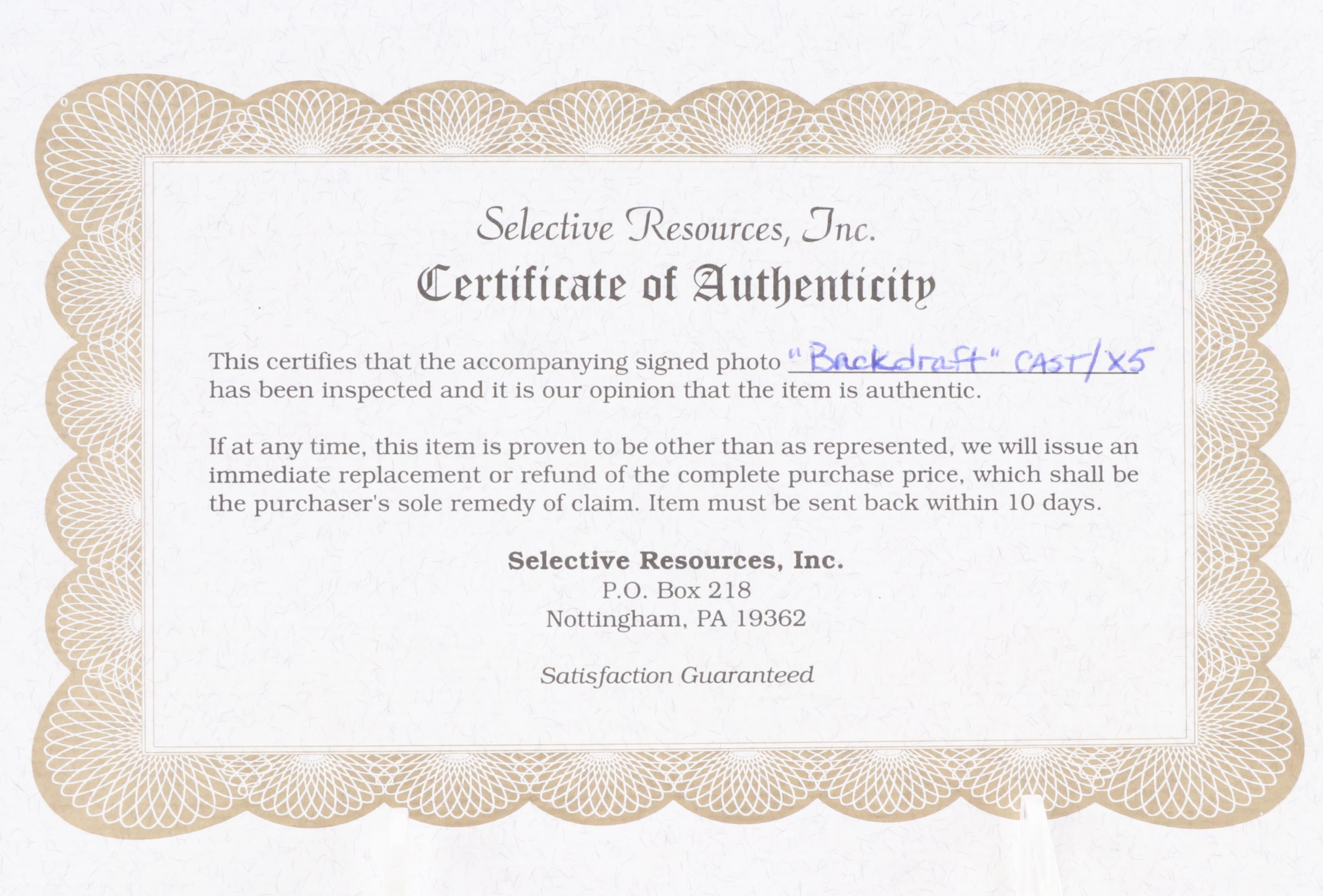 Kurt Russell, Donald Sutherland, and William Baldwin Signed "Backdraft" Print