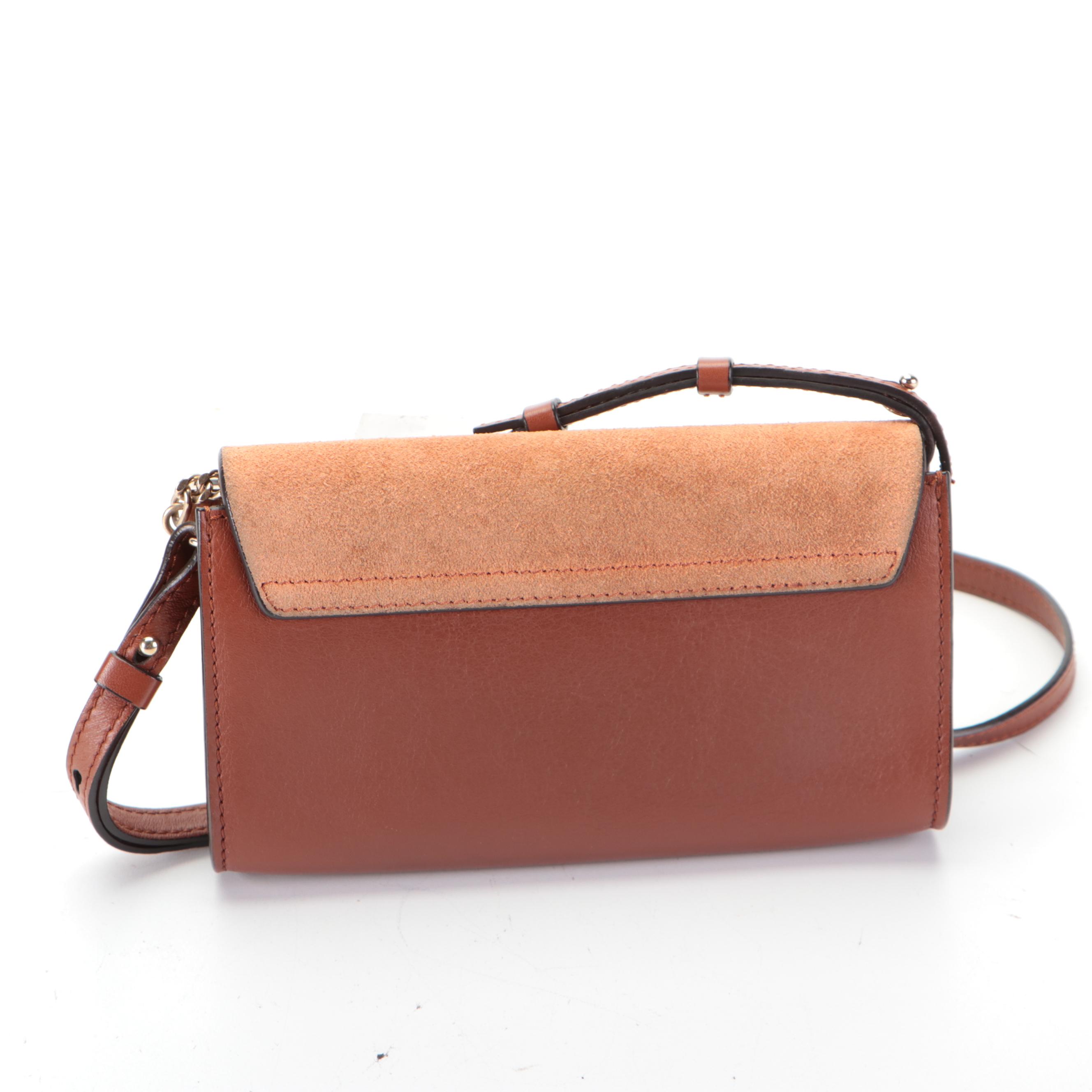 Chloé Mini Faye Crossbody Bag in Brown Leather and Suede