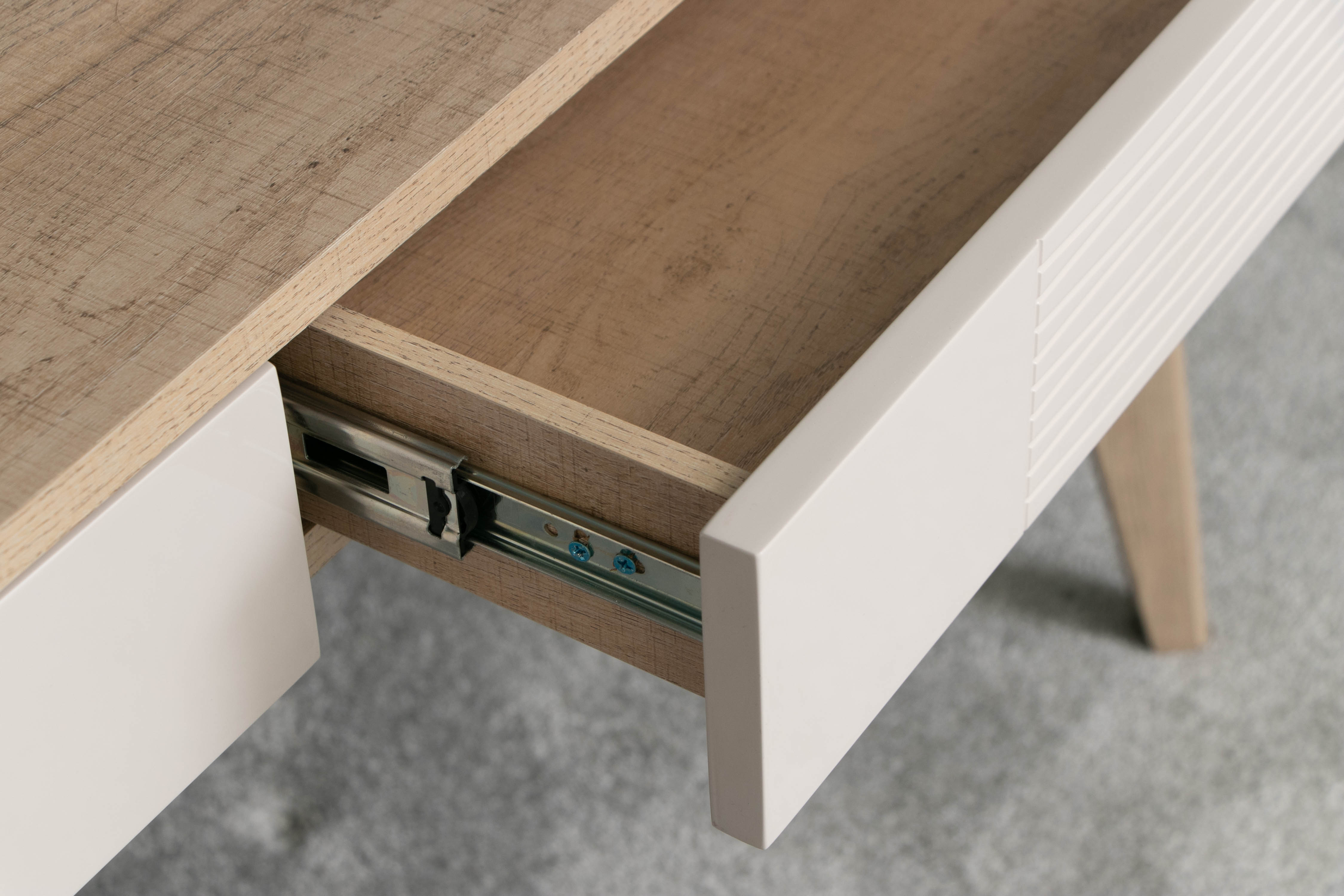 New Pacific Direct "Arnett" Two-Drawer Laminate and Wood Desk