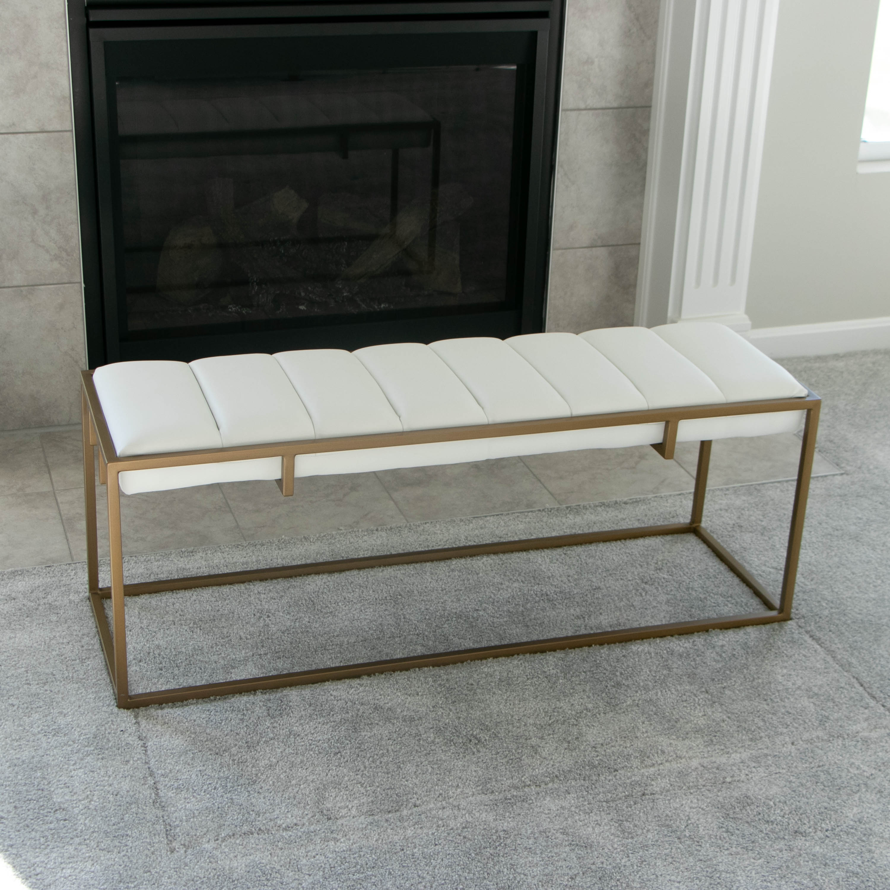 Millwork Holdings Co. White Vinyl Channel Seat Bench