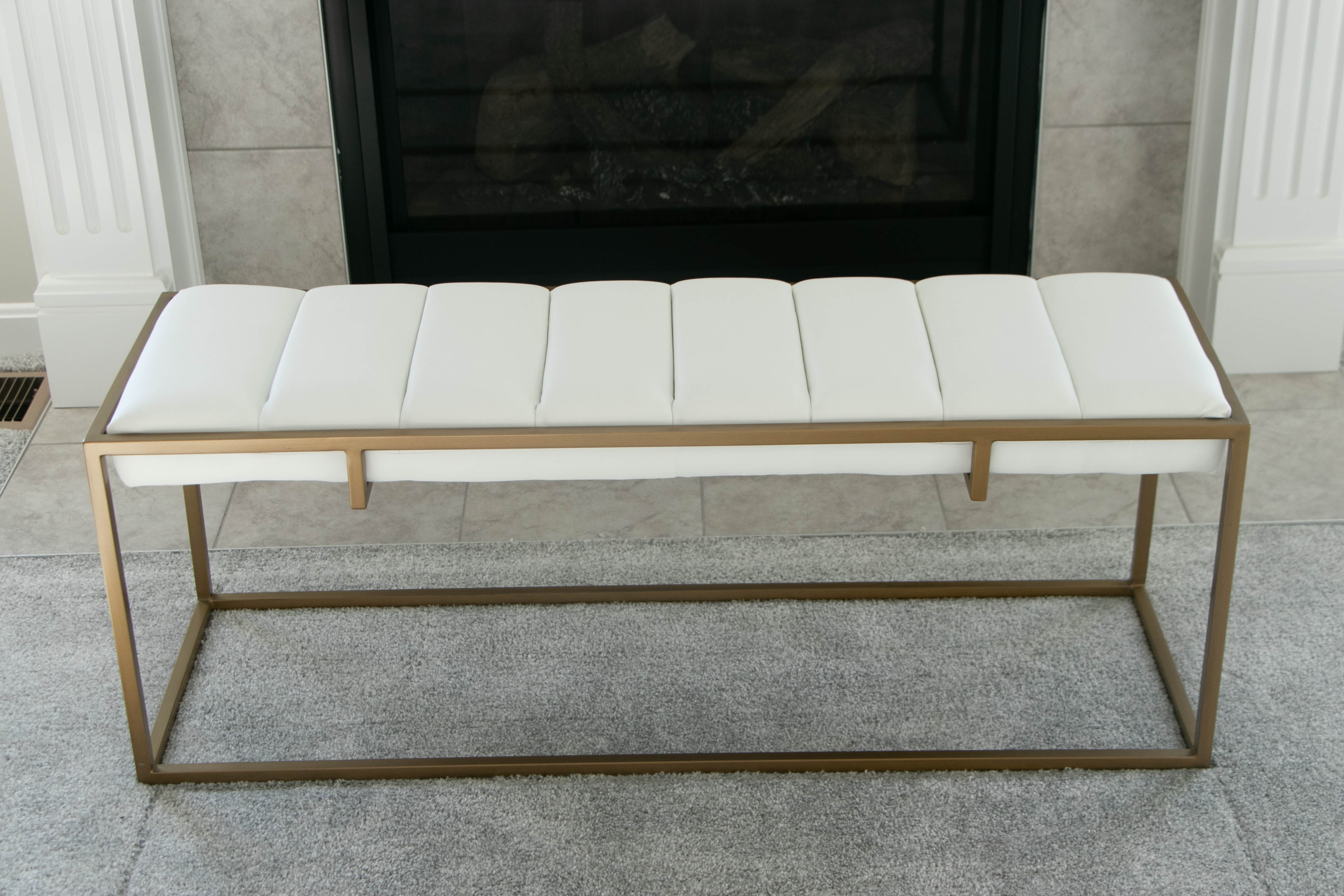 Millwork Holdings Co. White Vinyl Channel Seat Bench