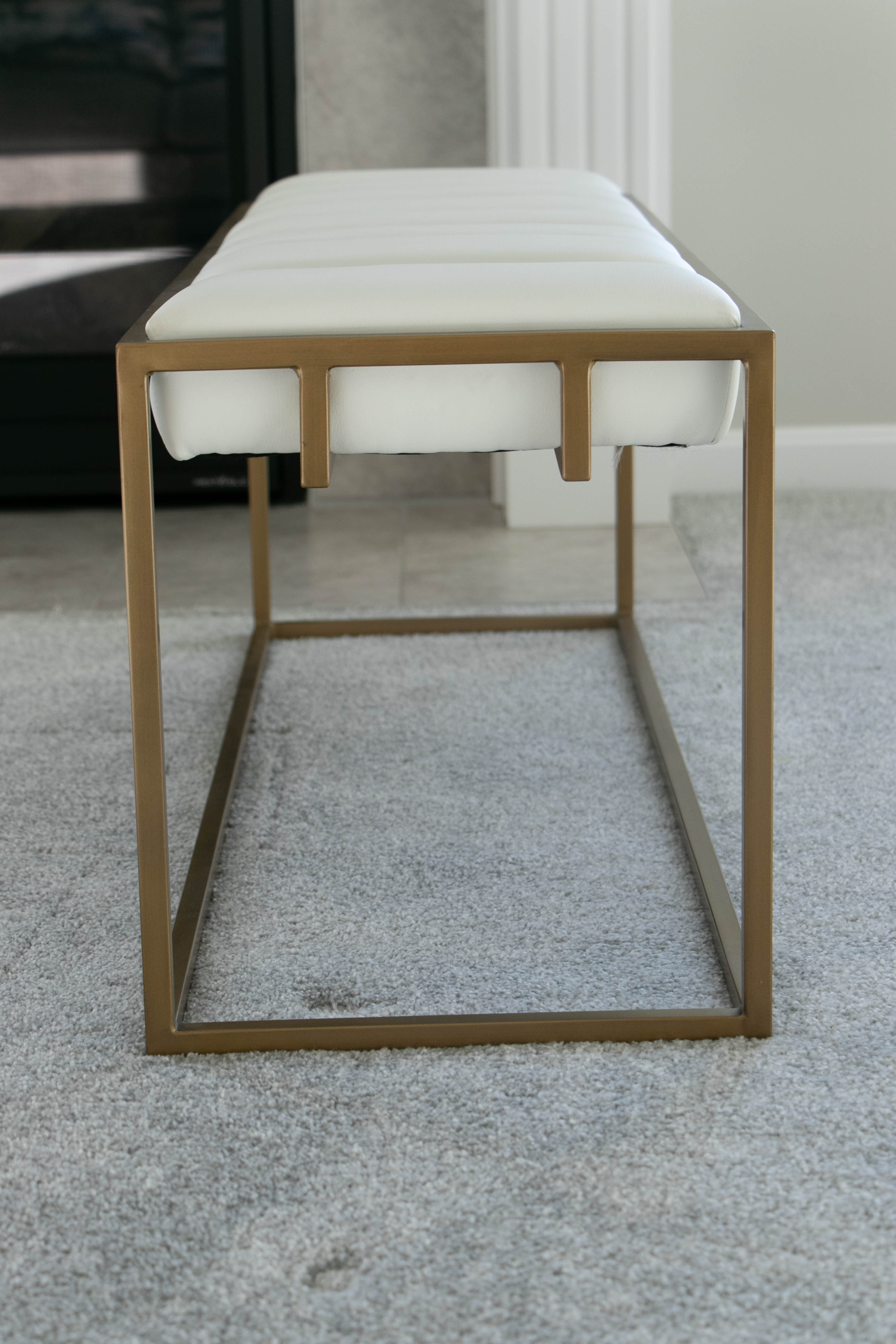 Millwork Holdings Co. White Vinyl Channel Seat Bench