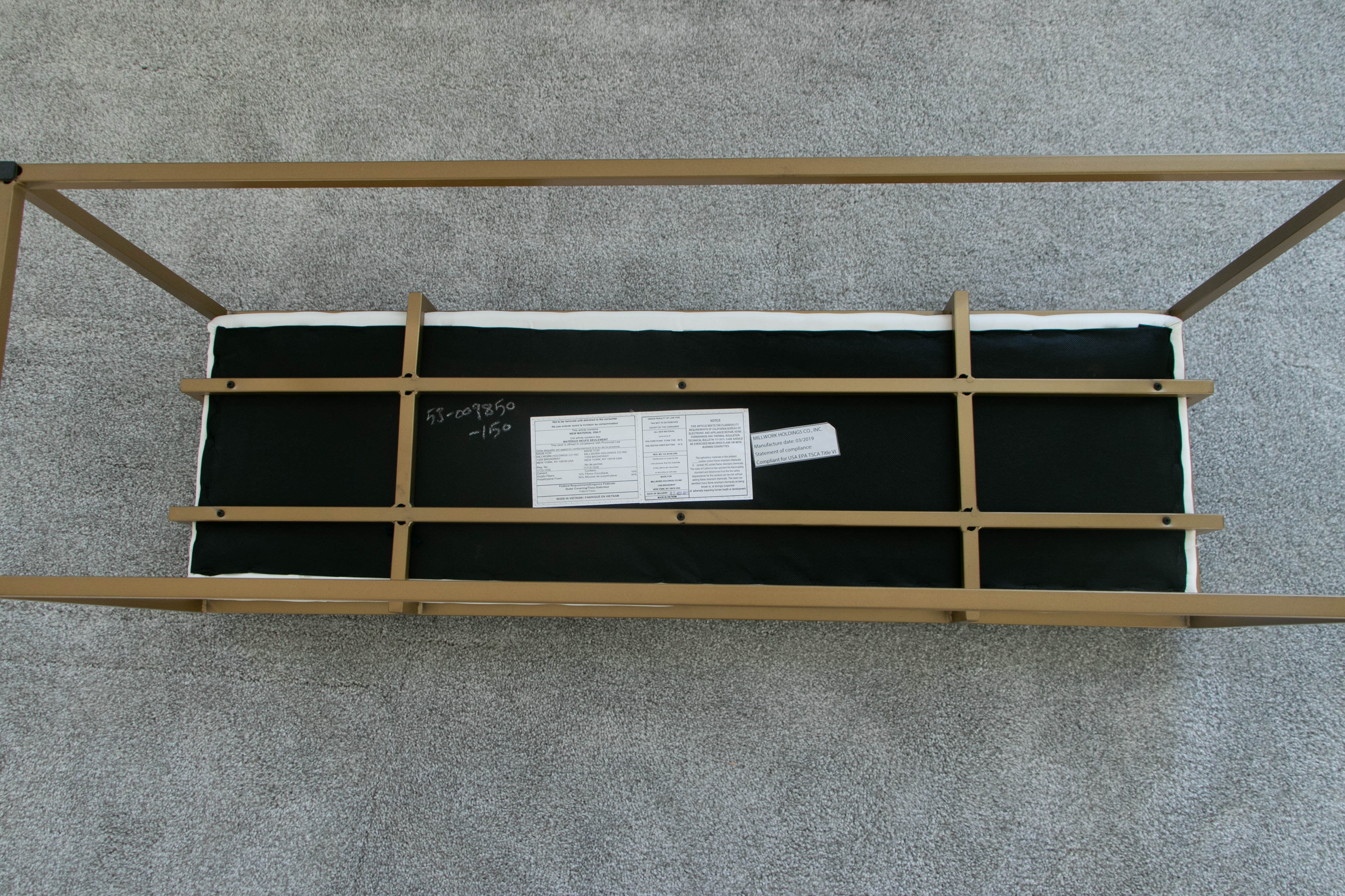 Millwork Holdings Co. White Vinyl Channel Seat Bench