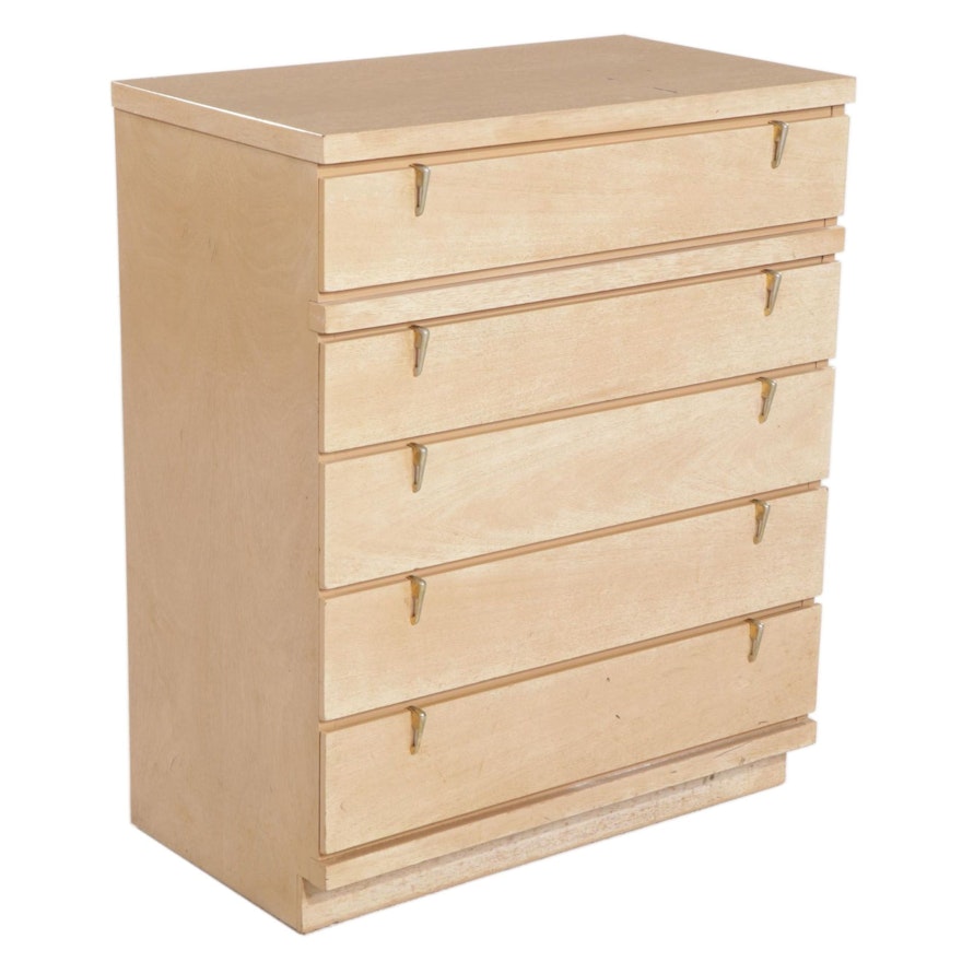 Modernist Style Chest of Drawers with Grained Laminate Finish