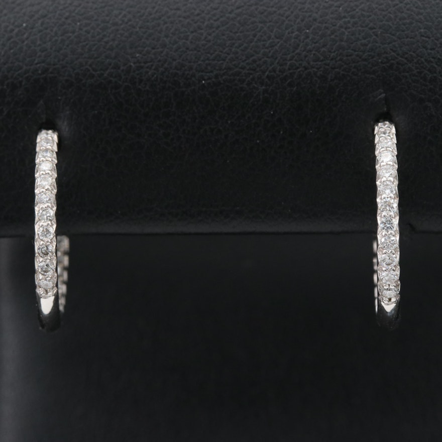 Roberto Coin 18K 0.65 CTW Diamond Inside-Out Hoop Earrings