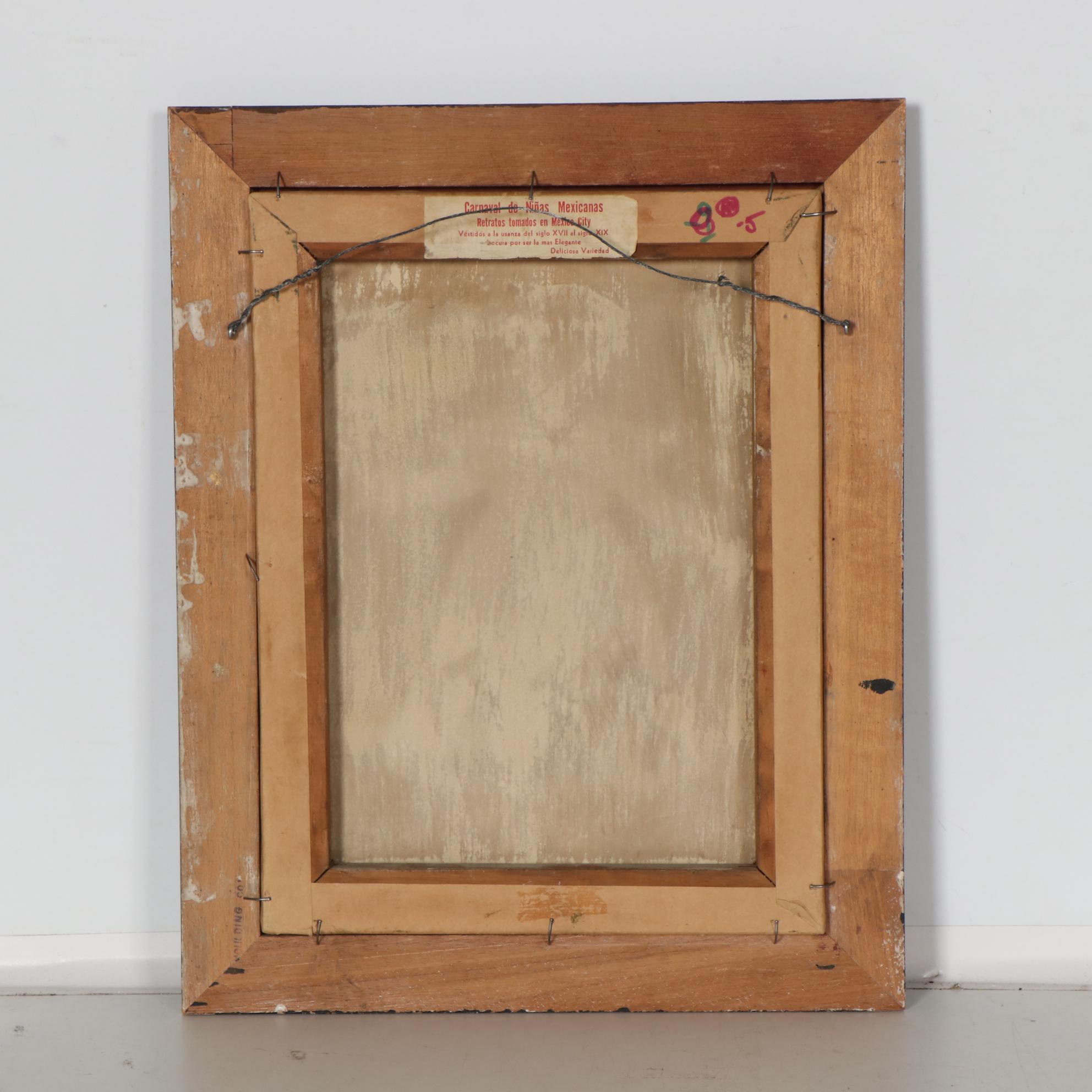 Agapito Labios Folk Art Oil Painting of Girl, Mid-20th Century