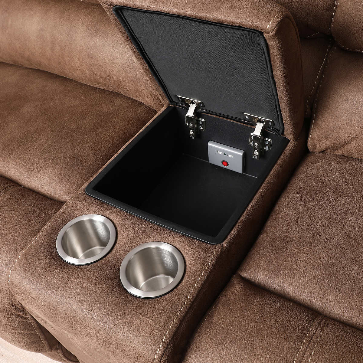 Petaluma Faux Suede Power Reclining Sectional with Chaise