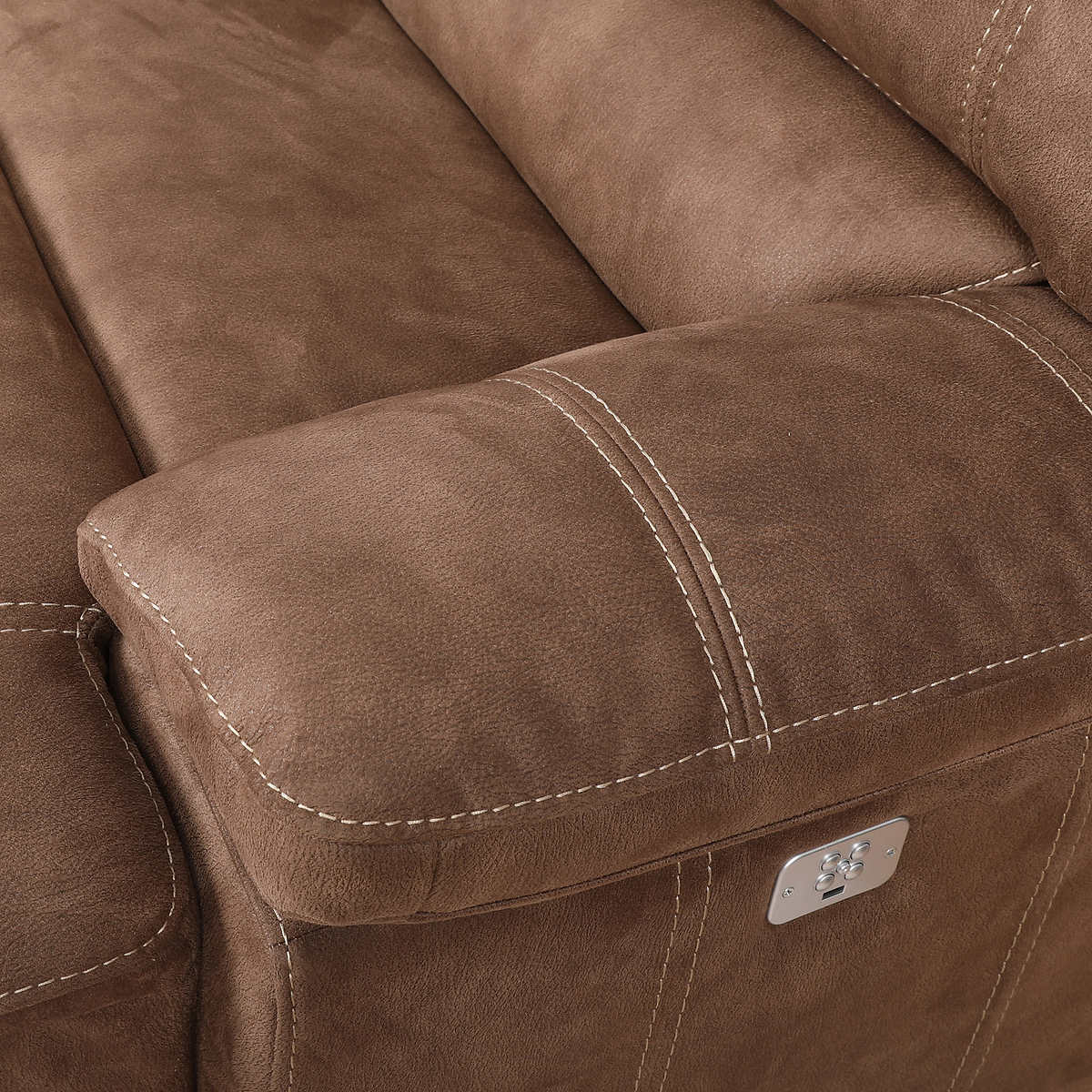 Petaluma Faux Suede Power Reclining Sectional with Chaise